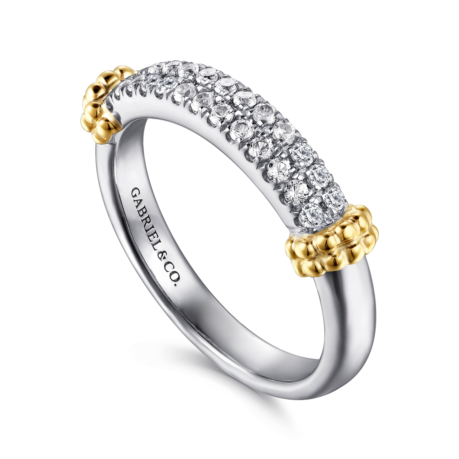 and Bujukan White Sapphire Stackable Ring in 14K Yellow Gold, photograph 3