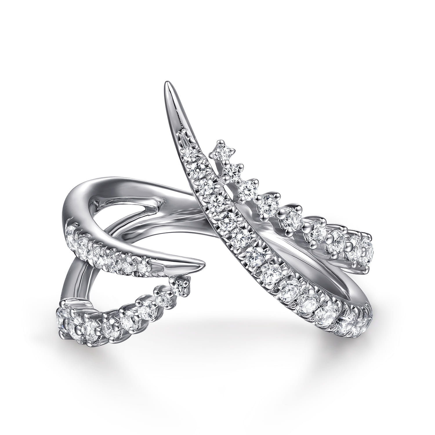 Diamond Spike Bypass Ring