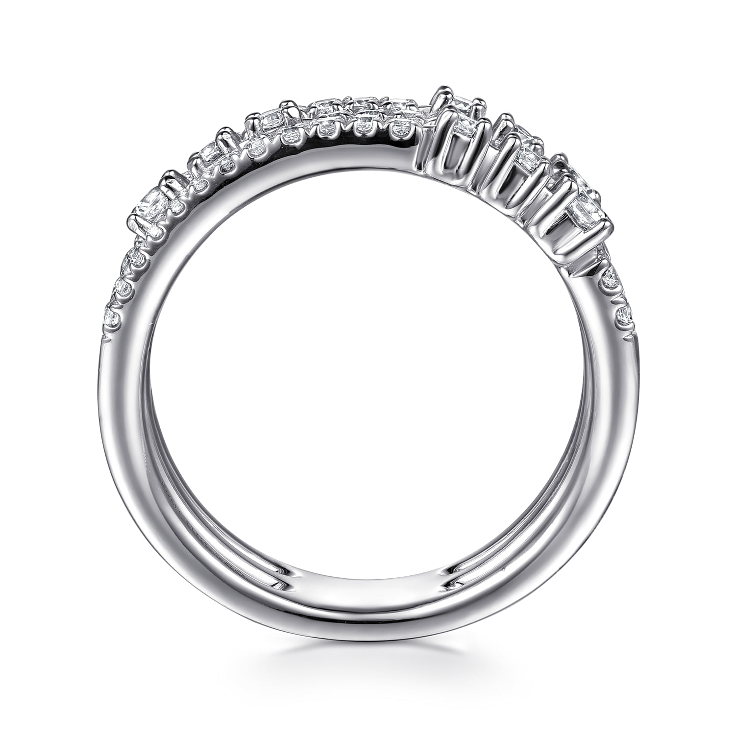 Diamond Easy Stackable Ring in 14K White Gold, photograph 2