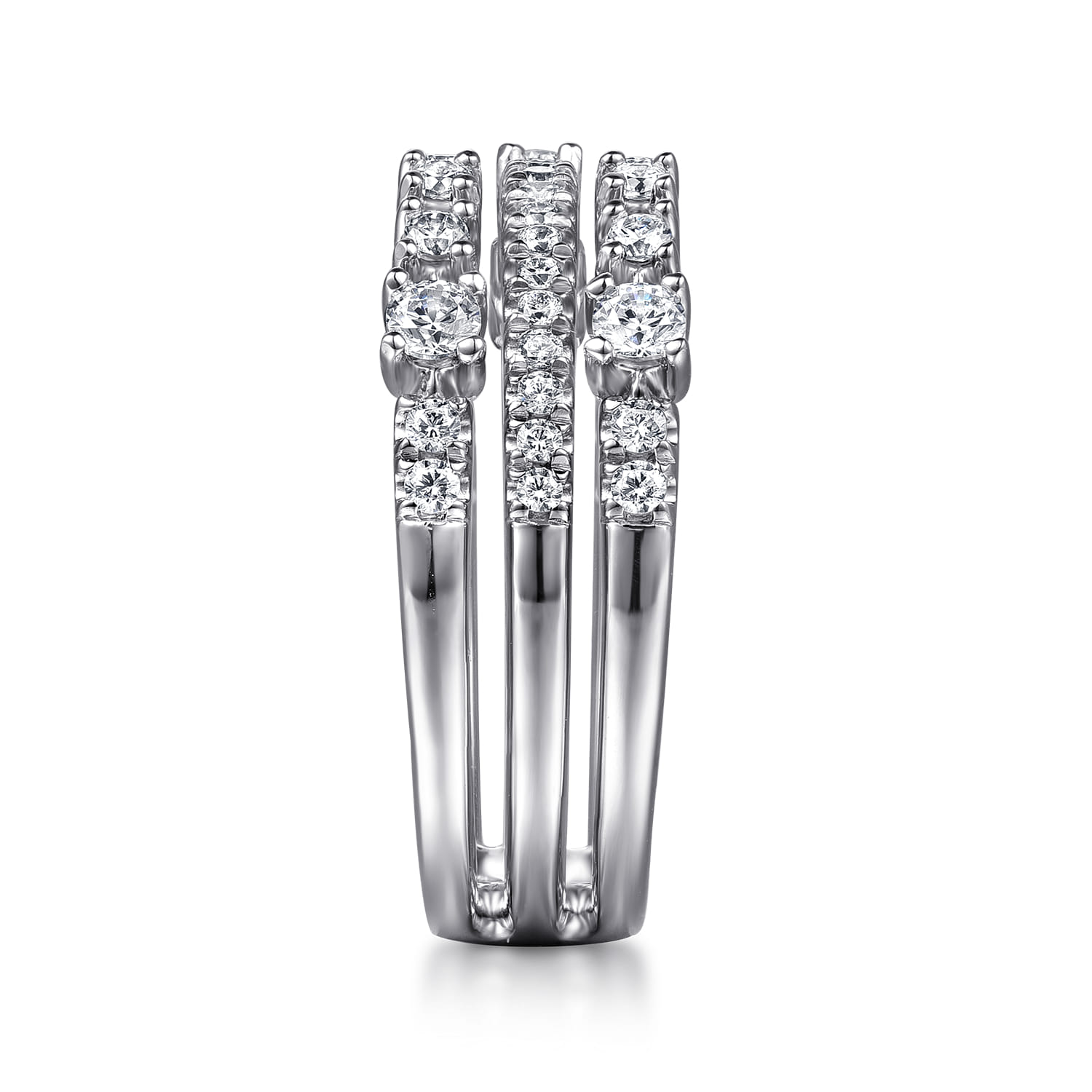 Diamond Easy Stackable Ring in 14K White Gold, photograph 4