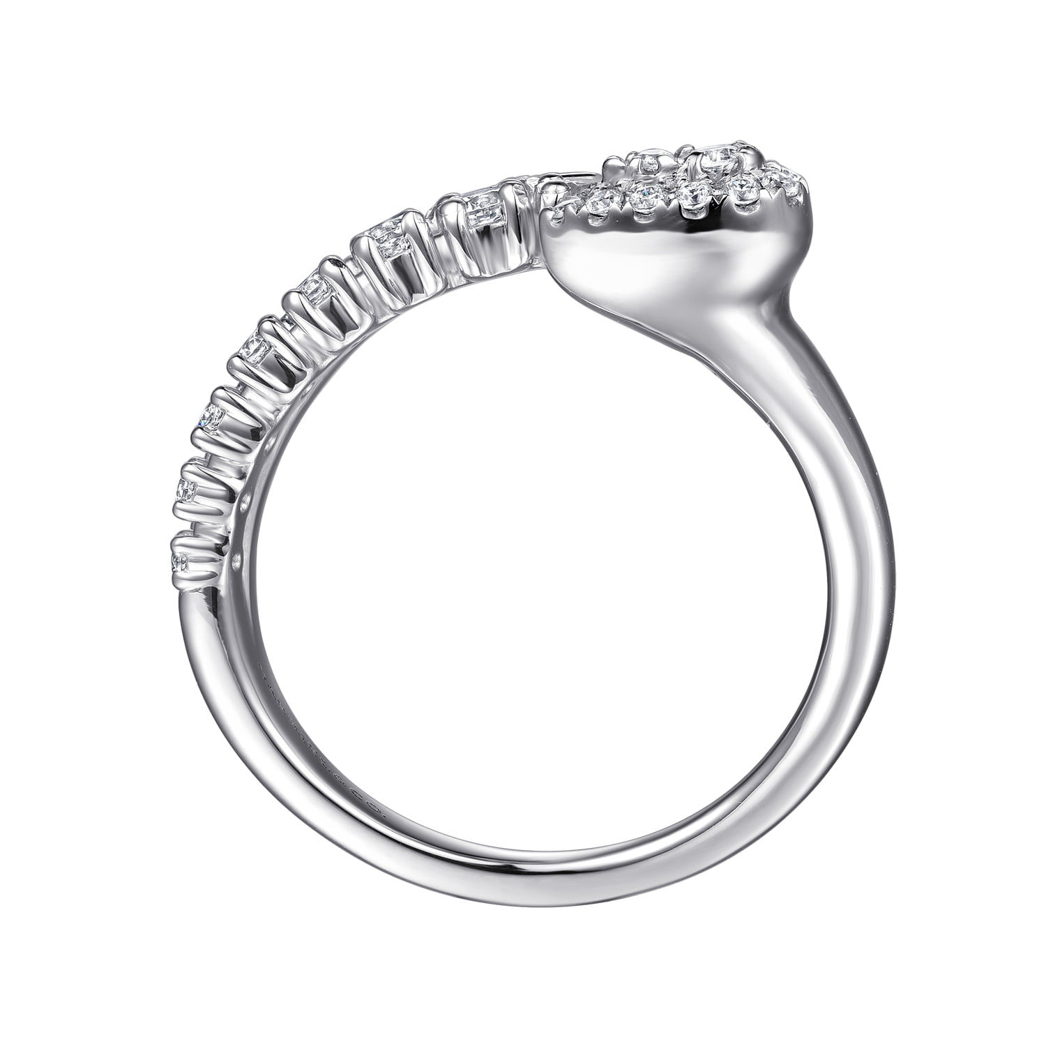Diamond Bypass Ring in 14K White Gold, photograph 2