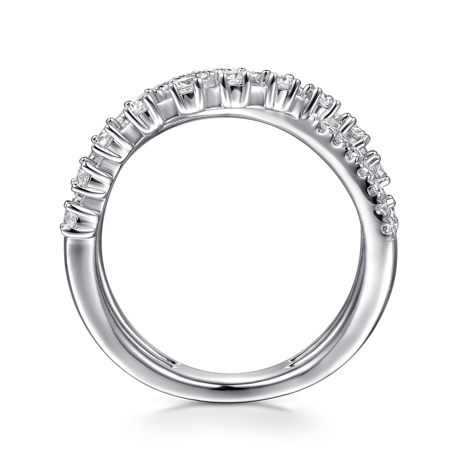 Diamond Thorn Criss Cross Ring in 14K White Gold, photograph 2