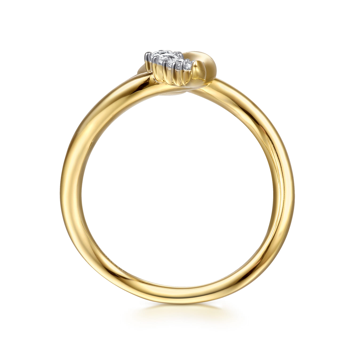 Diamond Snake Twisted Ring in 14K Yellow Gold, photograph 2