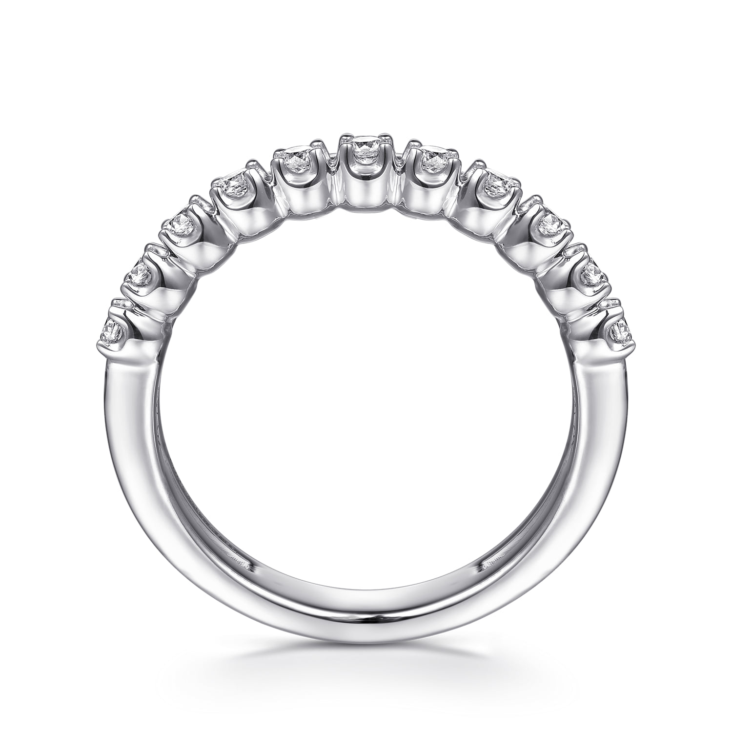 Diamond Easy Stackable Ring in 14K White Gold, photograph 2