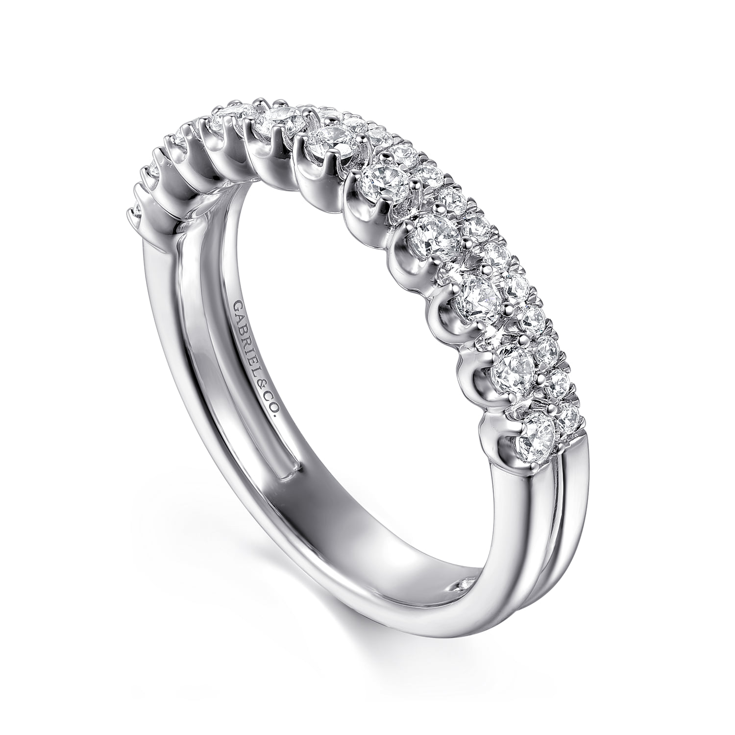 Diamond Easy Stackable Ring in 14K White Gold, photograph 3