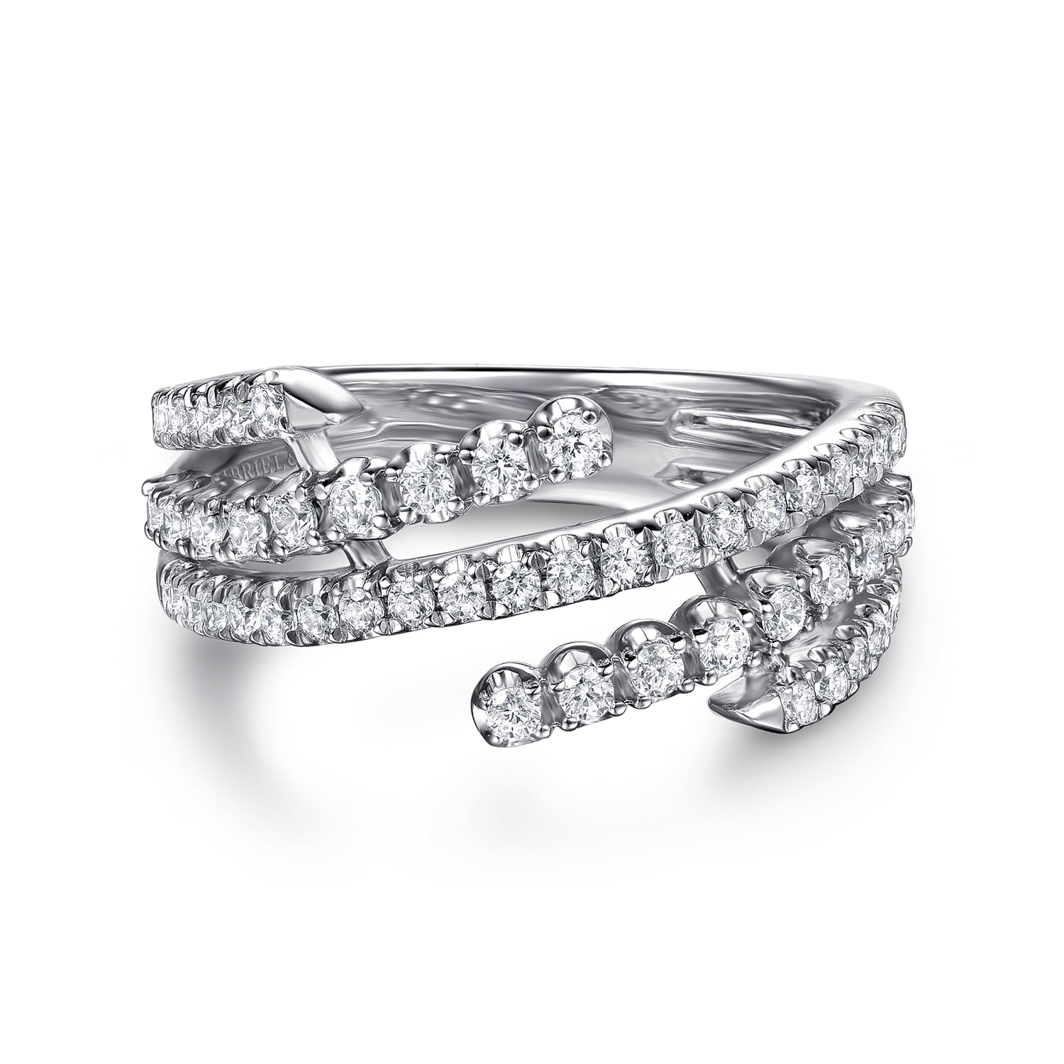 Diamond Wide Bypass Band Ring