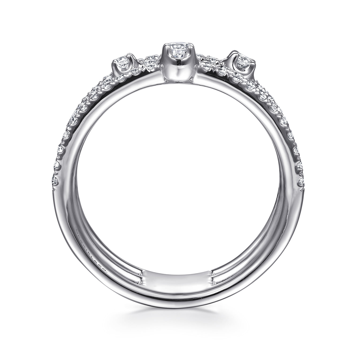 Diamond Easy Stackable Ring in 14K White Gold, photograph 2
