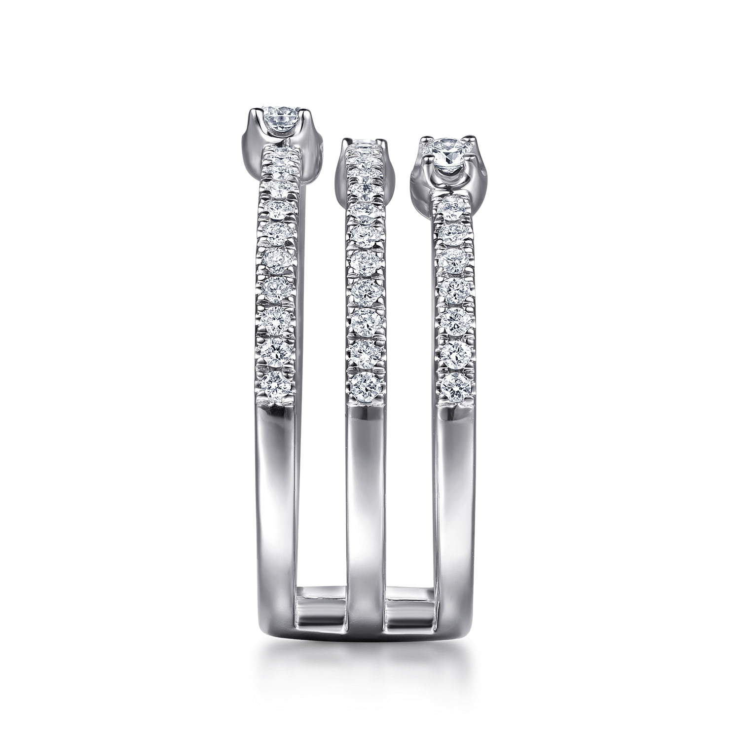Diamond Easy Stackable Ring in 14K White Gold, photograph 4