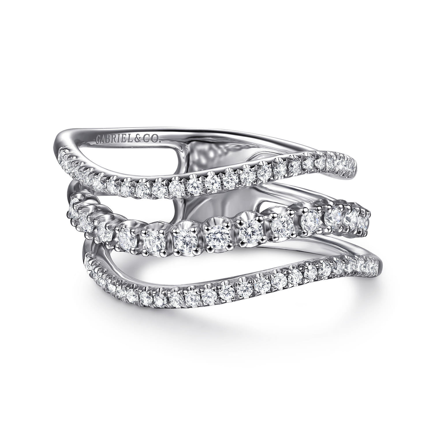 Diamond Curved Easy Stackable Ring