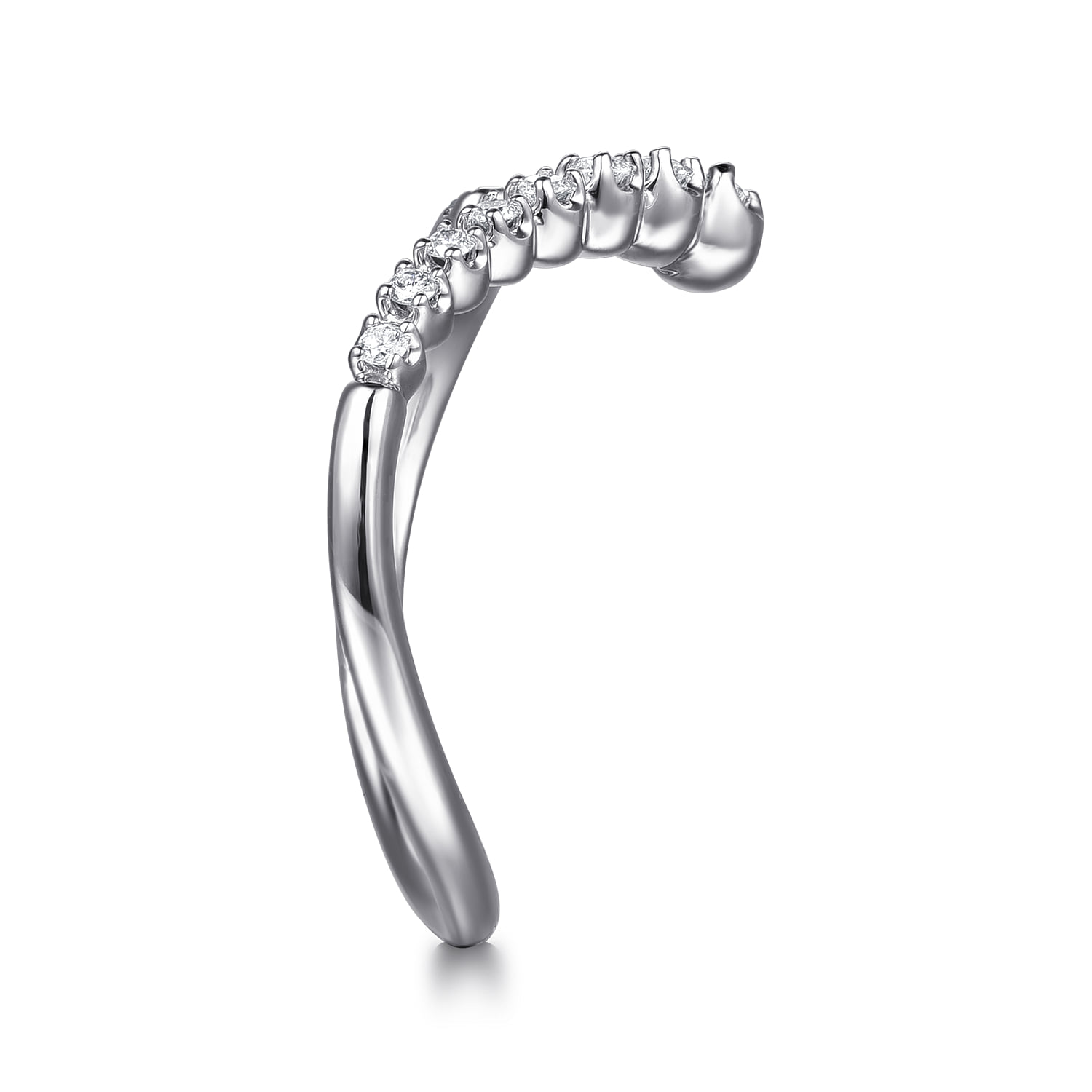 Diamond Bypass Ring in 14K White Gold, photograph 4