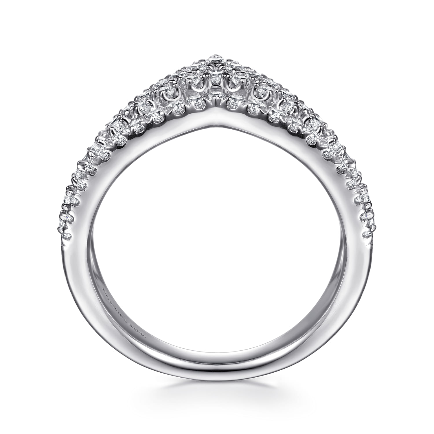 Diamond Chevron Ring in 14K White Gold, photograph 2