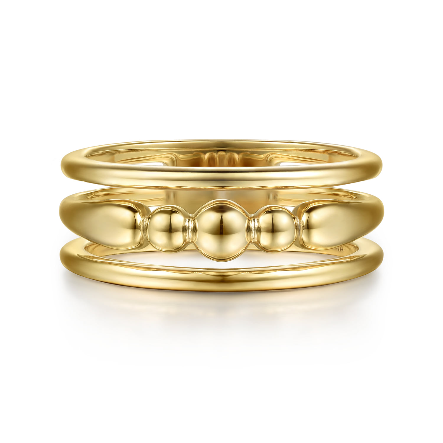Bujukan Bullet Wide Band Ring in 14K Yellow Gold