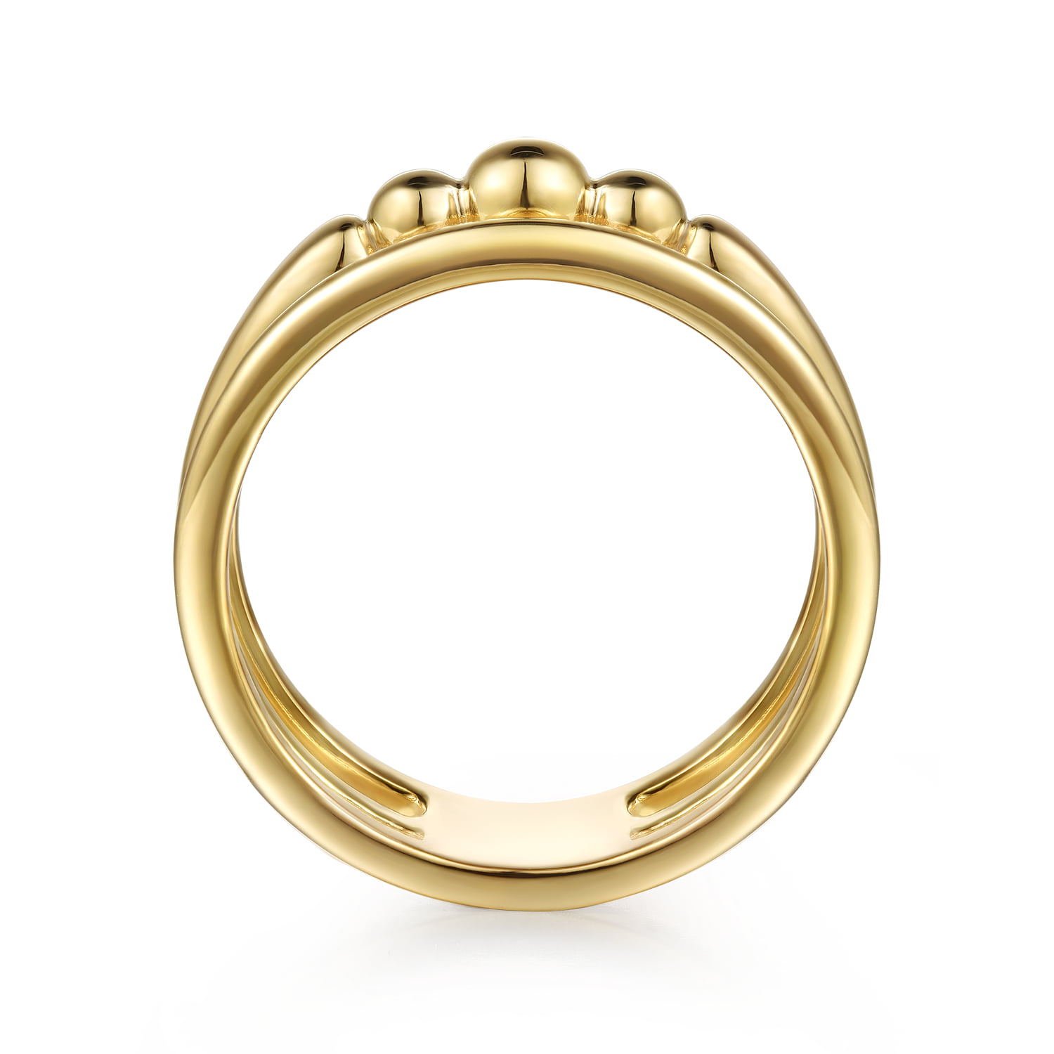 Bujukan Bullet Wide Band Ring in 14K Yellow Gold, photograph 2