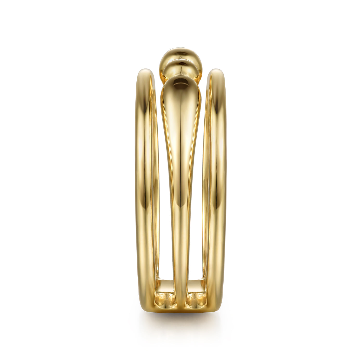 Bujukan Bullet Wide Band Ring in 14K Yellow Gold, photograph 4