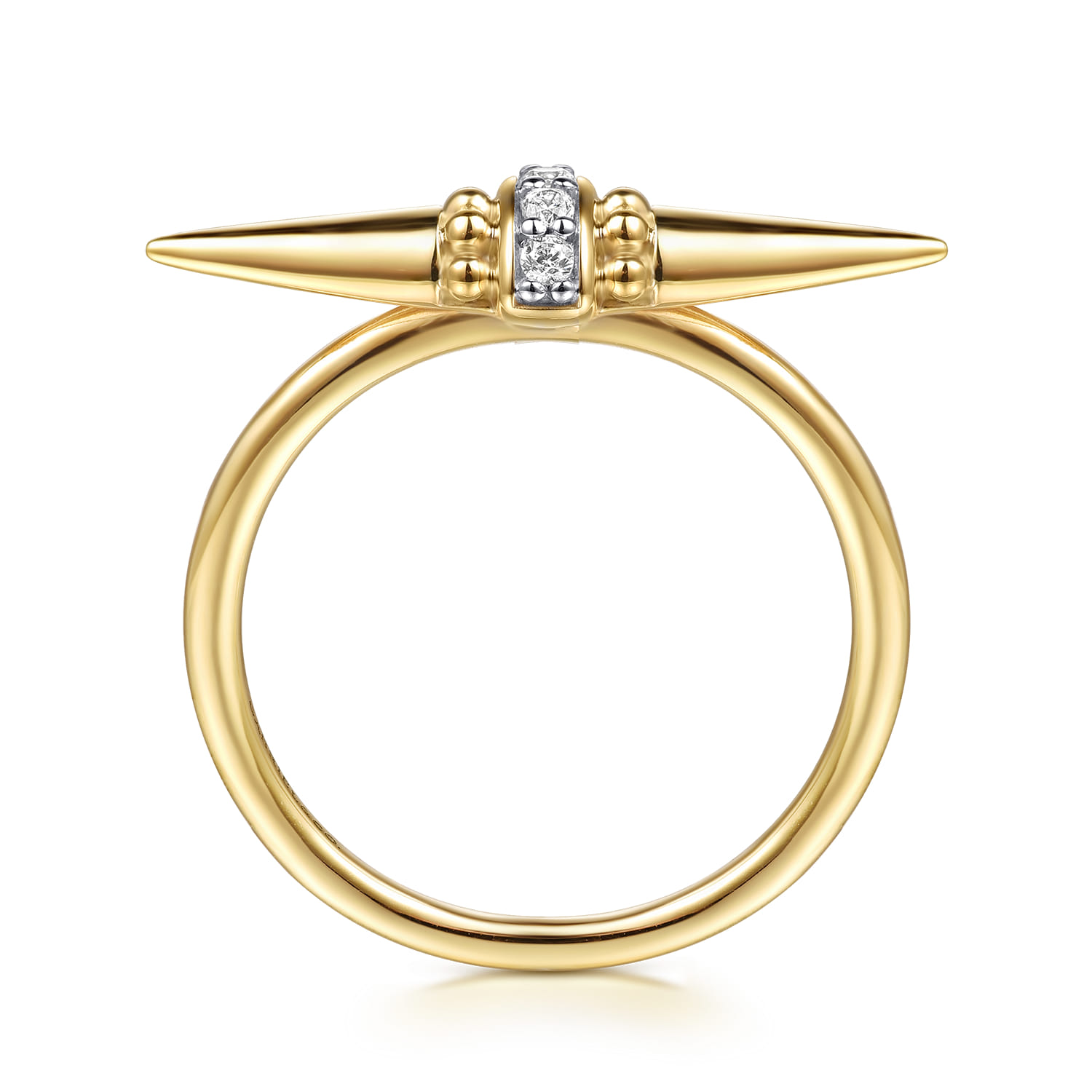 Bujukan and Diamond Bullet Fashion Ring in 14K Yellow Gold, photograph 2