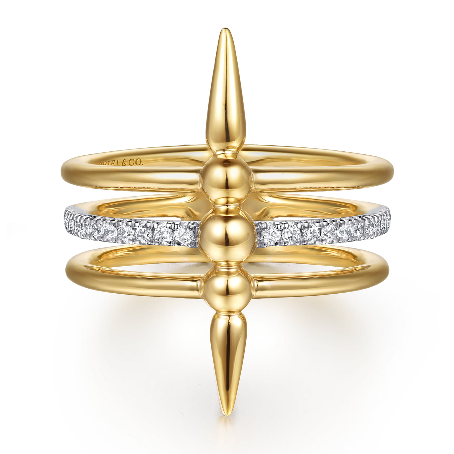 Bujukan Spike and Diamond Easy Stackable Ring