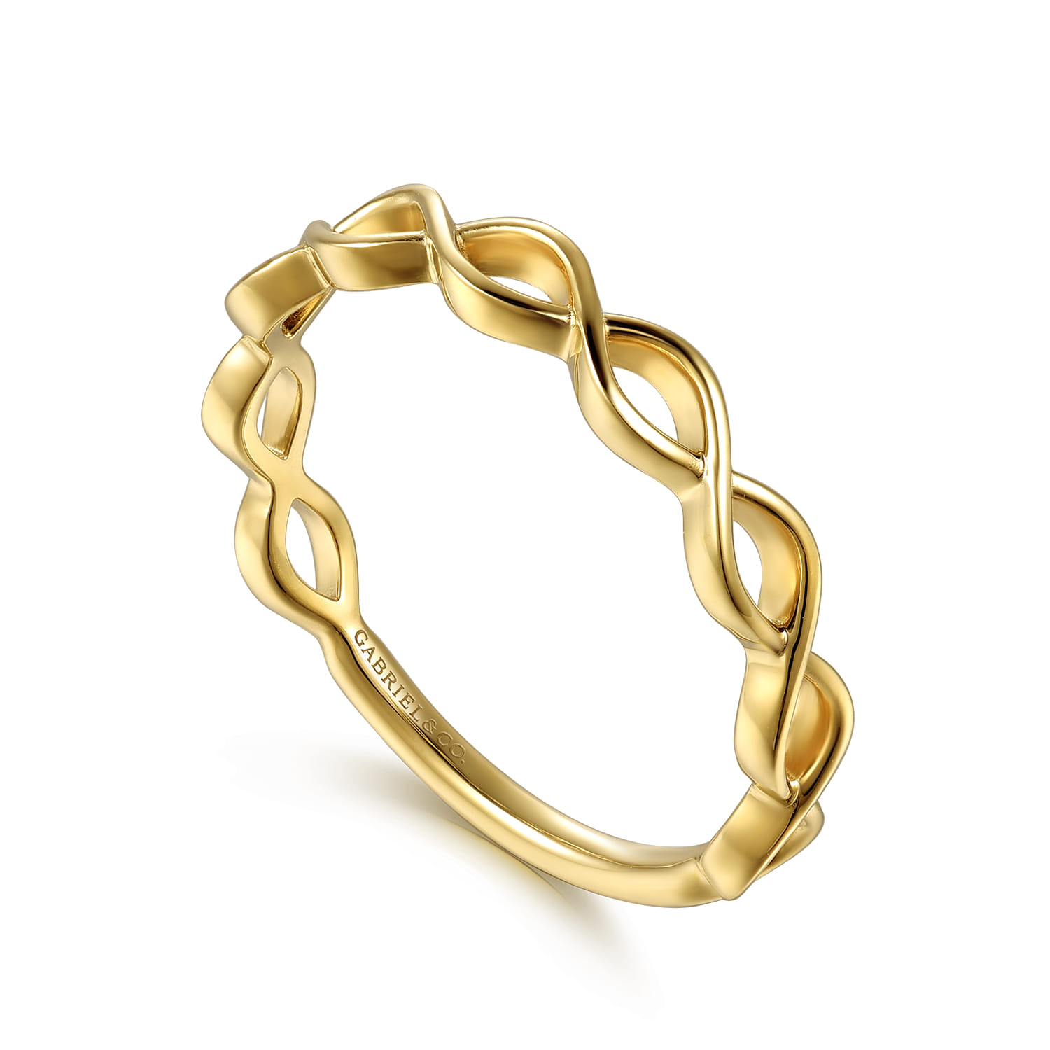 Maqurise Shape Stackable Ring in 14K Yellow Gold, photograph 3