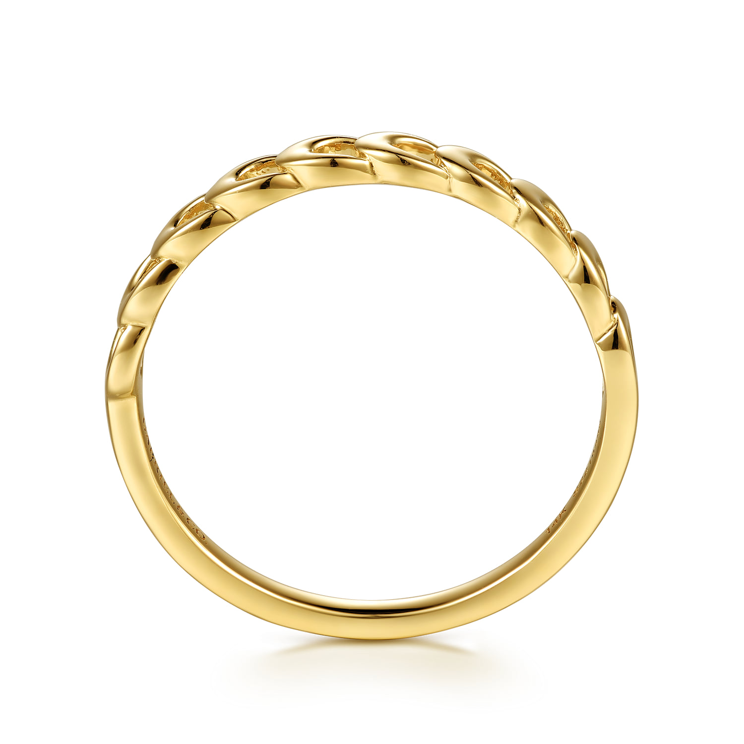 Moon Shape Stackable Ring in 14K Yellow Gold, photograph 2