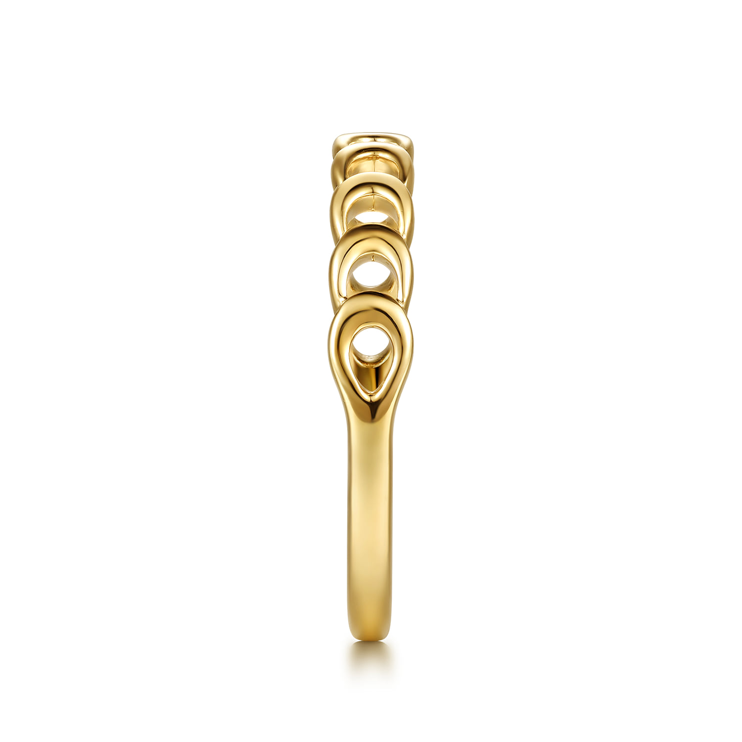 Moon Shape Stackable Ring in 14K Yellow Gold, photograph 4