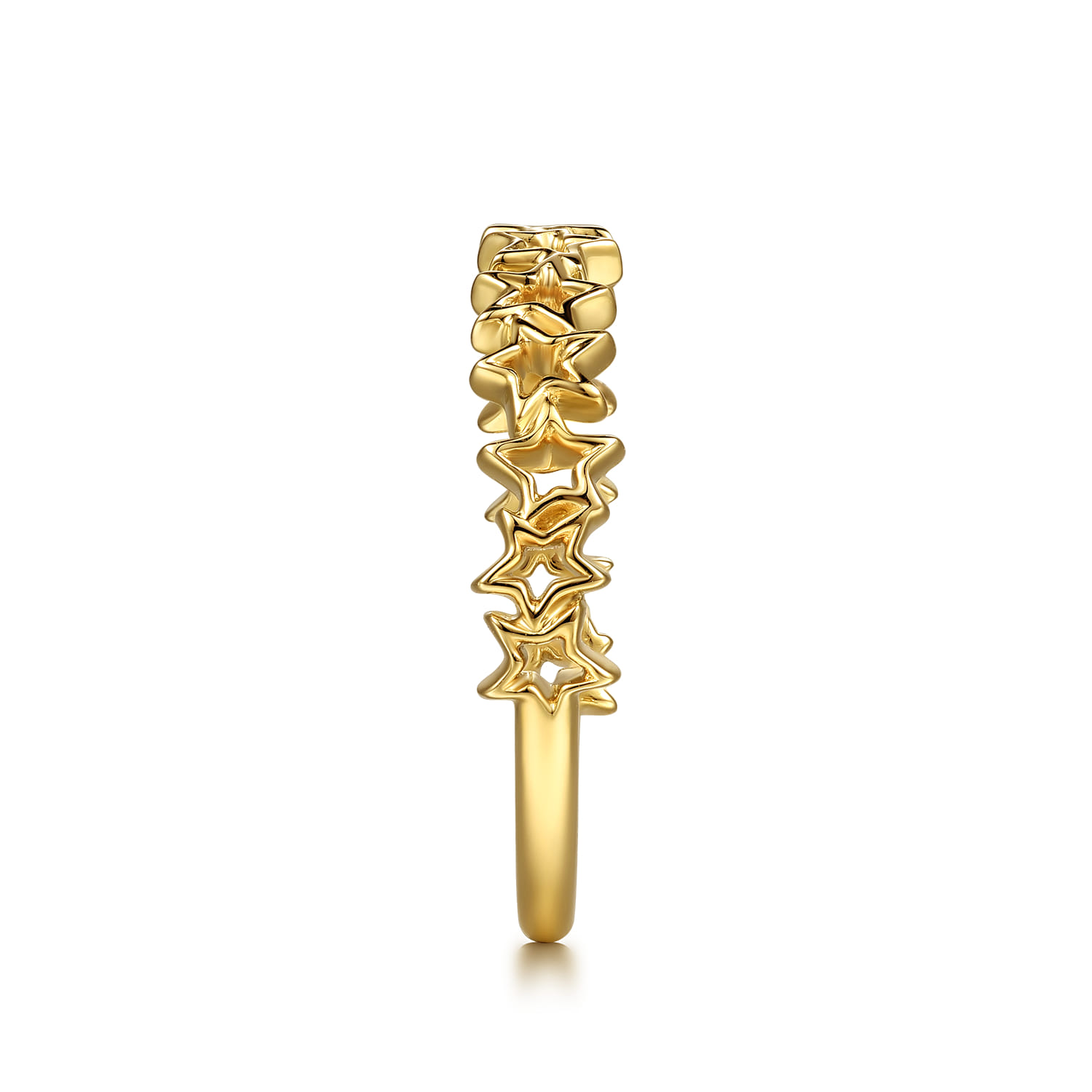 Star Shape Stackable Ring in 14K Yellow Gold, photograph 4
