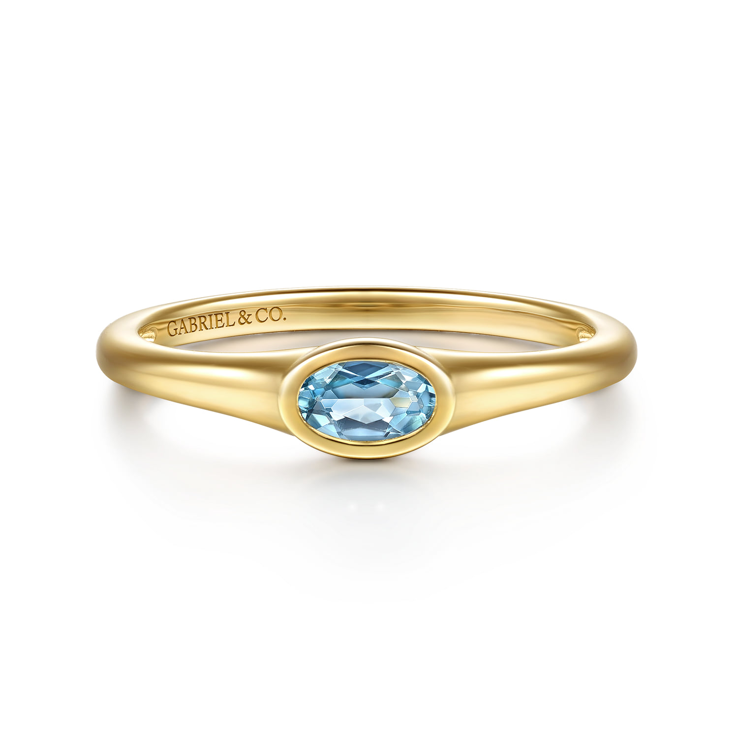 Blue Topaz Signet Ring