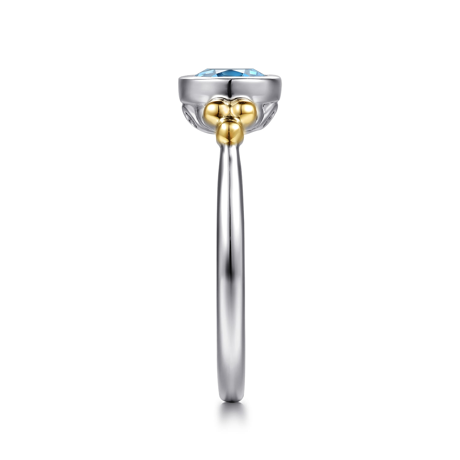 and Bujukan Blue Topaz Solo Ring in 14K Yellow Gold, photograph 4