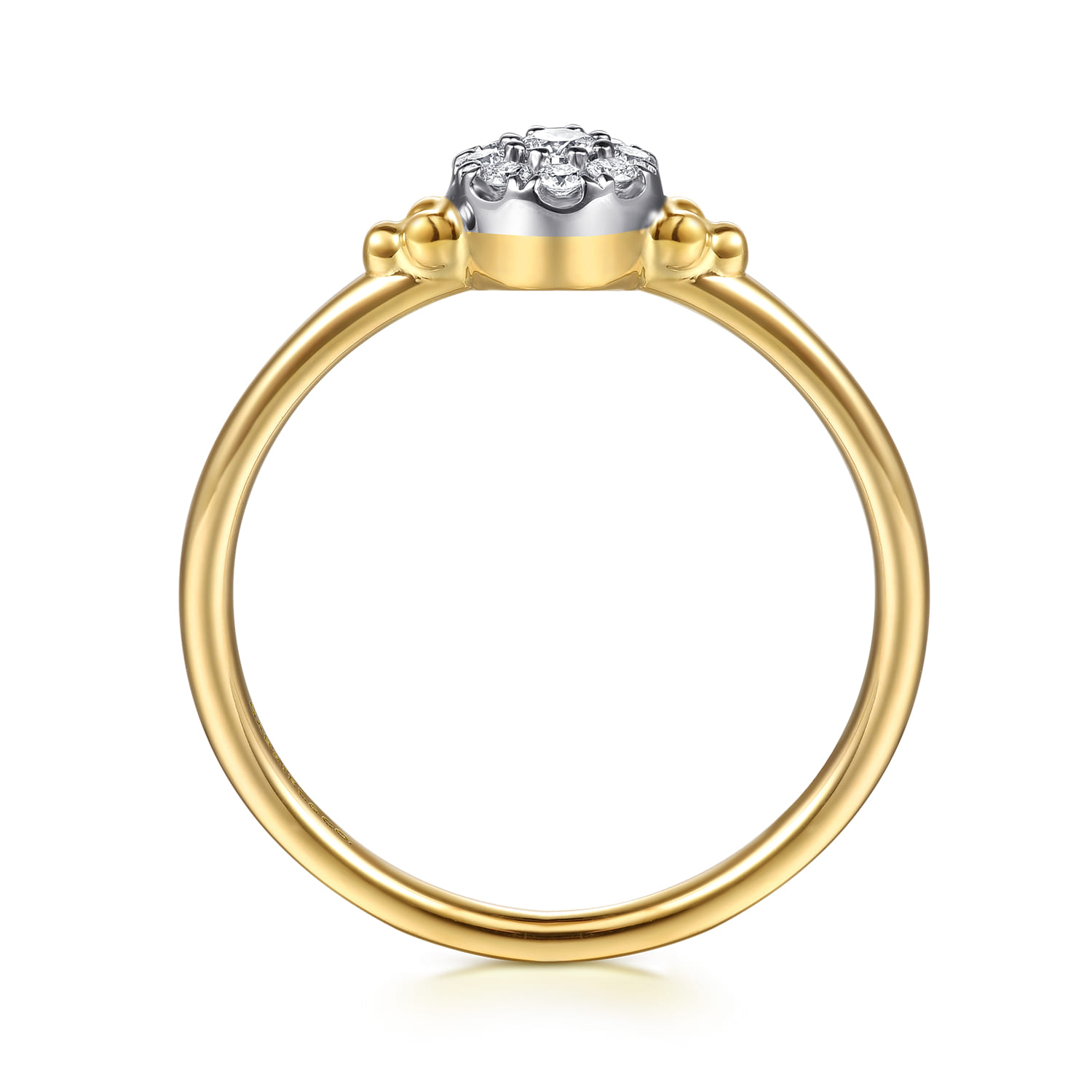 Bujukan Diamond Cluster Promise Ring in 14K White/Yellow Gold, photograph 2