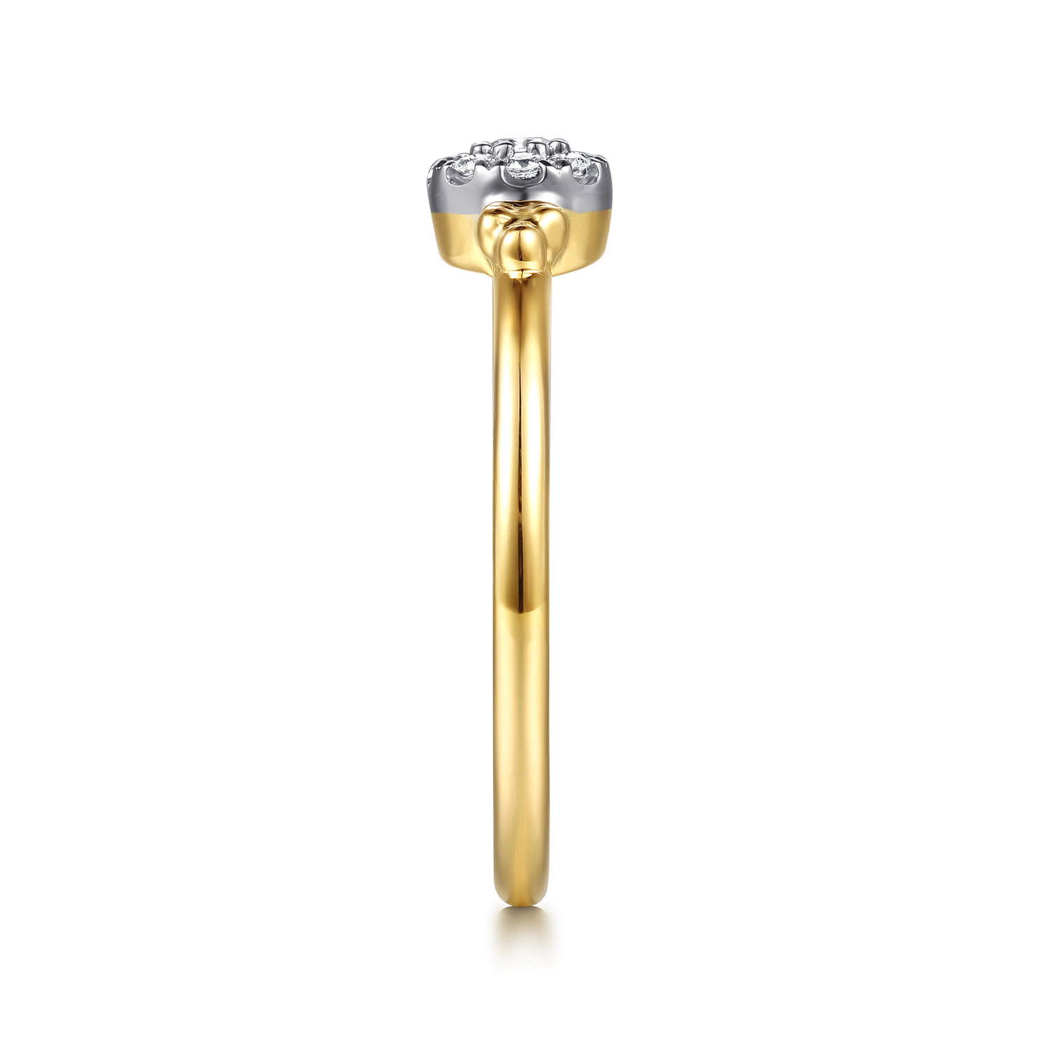 Bujukan Diamond Cluster Promise Ring in 14K White/Yellow Gold, photograph 4