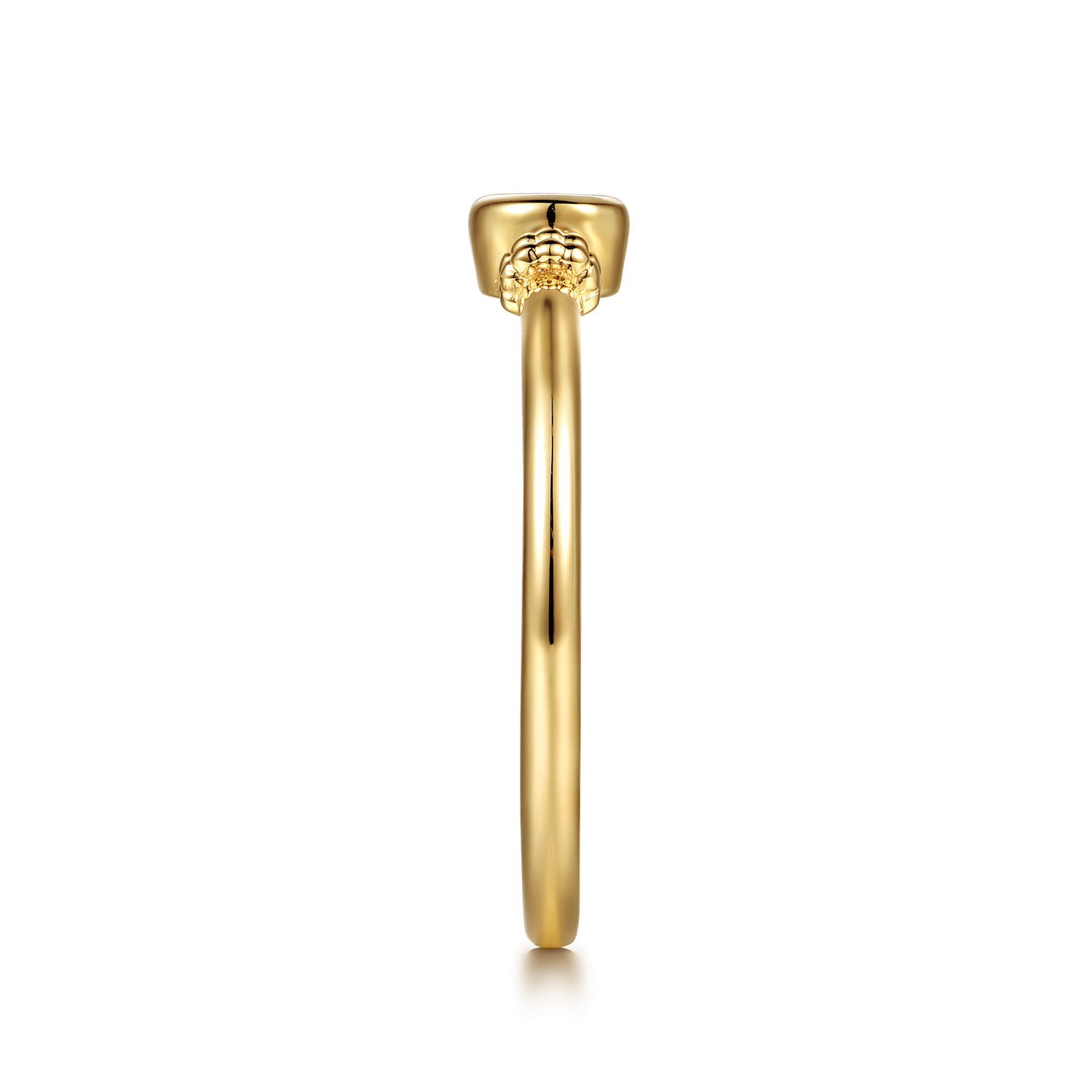 Bujukan White Sapphire Bezel Promise Ring in 14K Yellow Gold, photograph 4