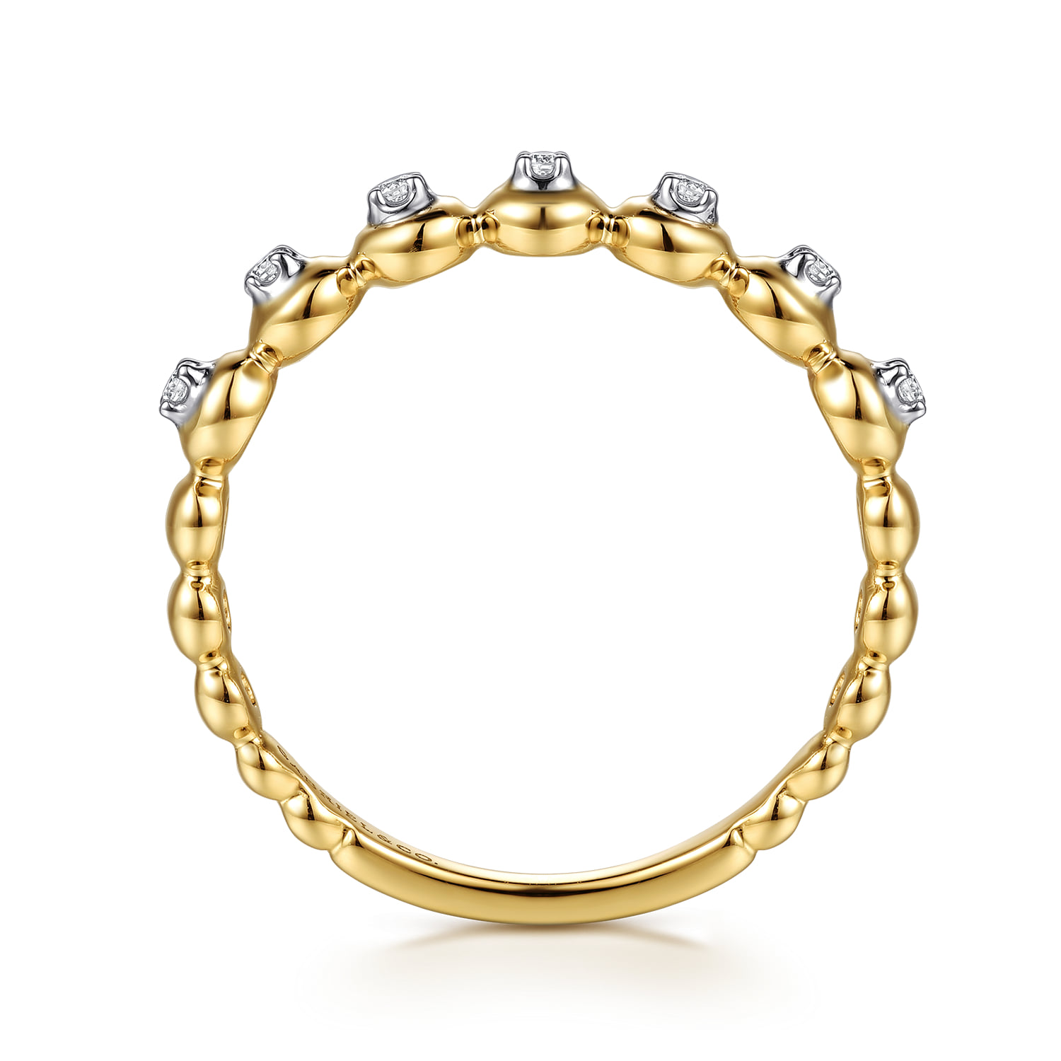 Diamond Stackable Ring in 14K White/Yellow Gold, photograph 2