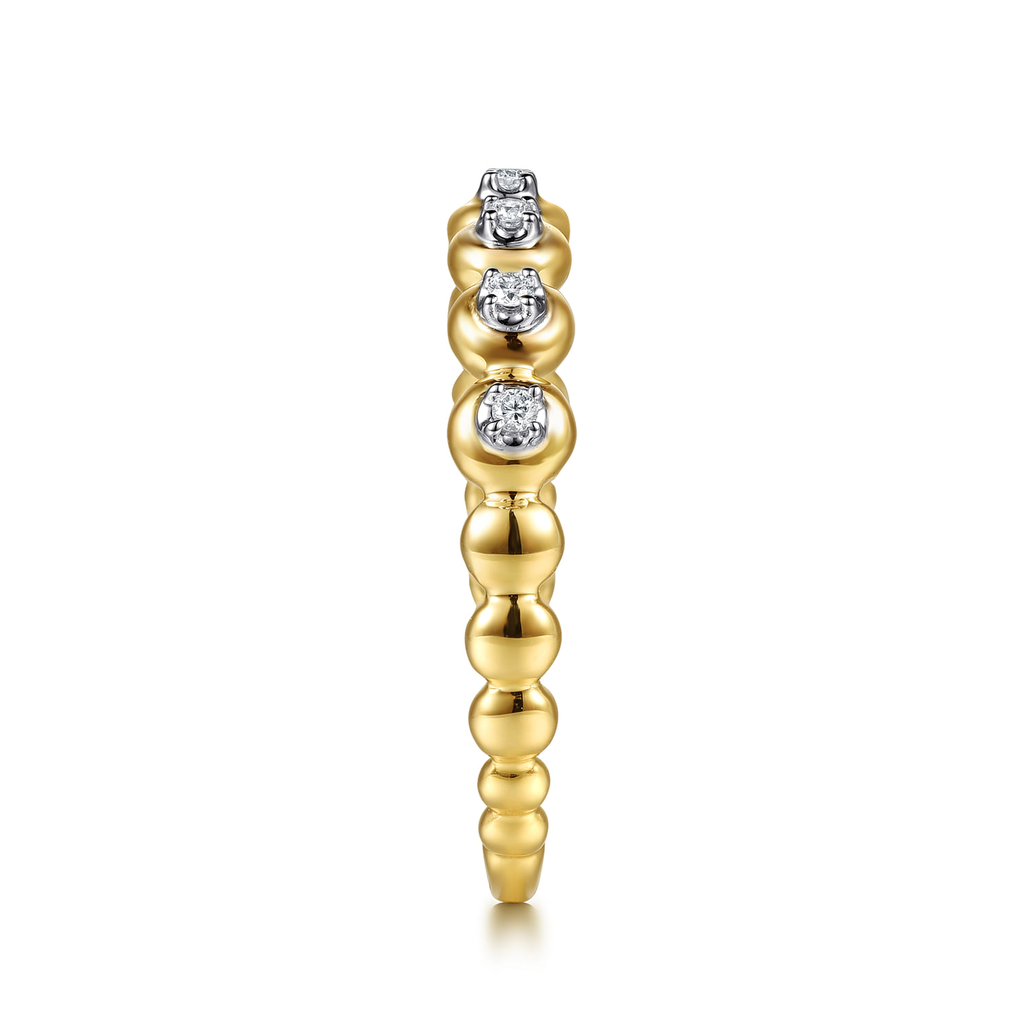 Diamond Stackable Ring in 14K White/Yellow Gold, photograph 4