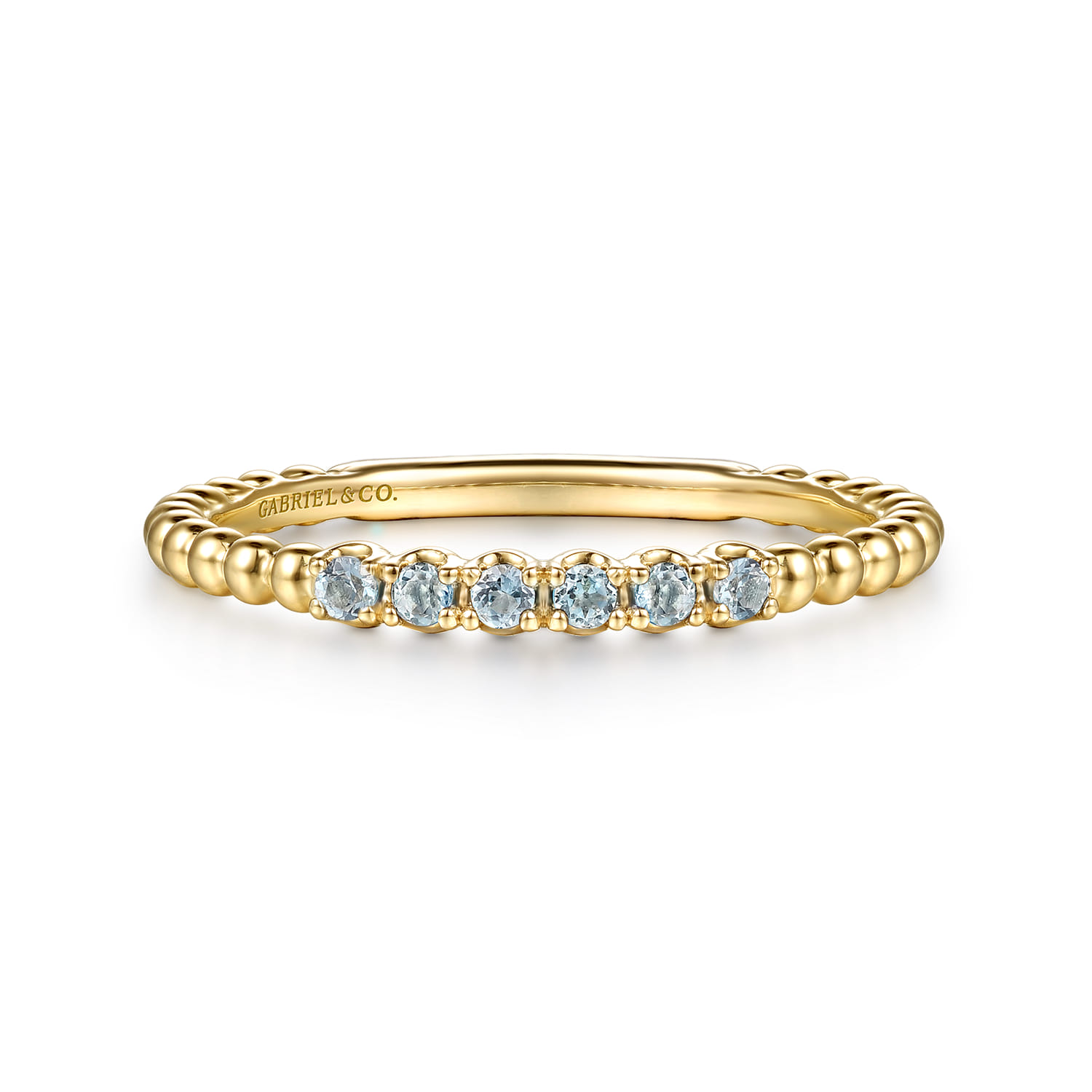 Bujukan Bead and Blue Topaz Stackable Ring