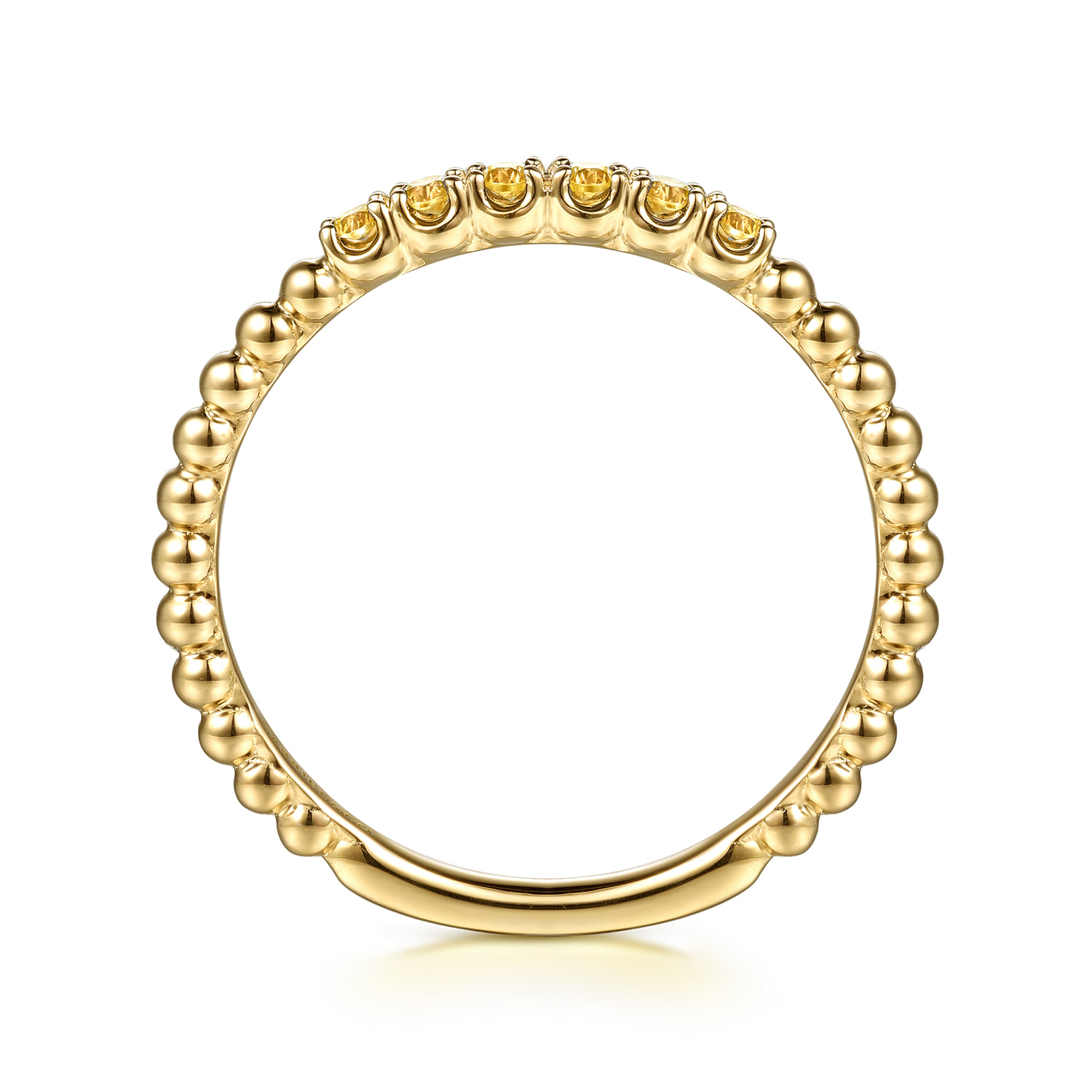Bujukan Bead and Citrine Stackable Ring in 14K Yellow Gold, photograph 2