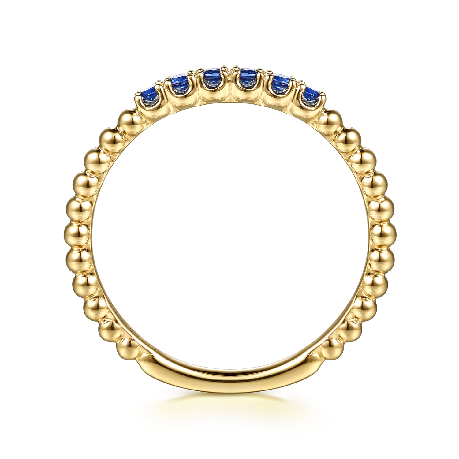 Bujukan Bead and Sapphire Stackable Ring in 14K Yellow Gold, photograph 2