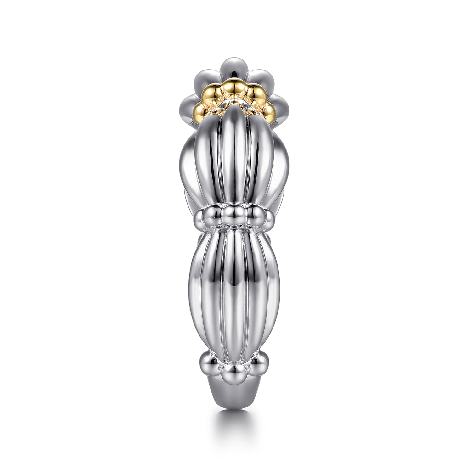 and Shrimp Texture Bujukan Wide Band in 14K Yellow Gold, photograph 4