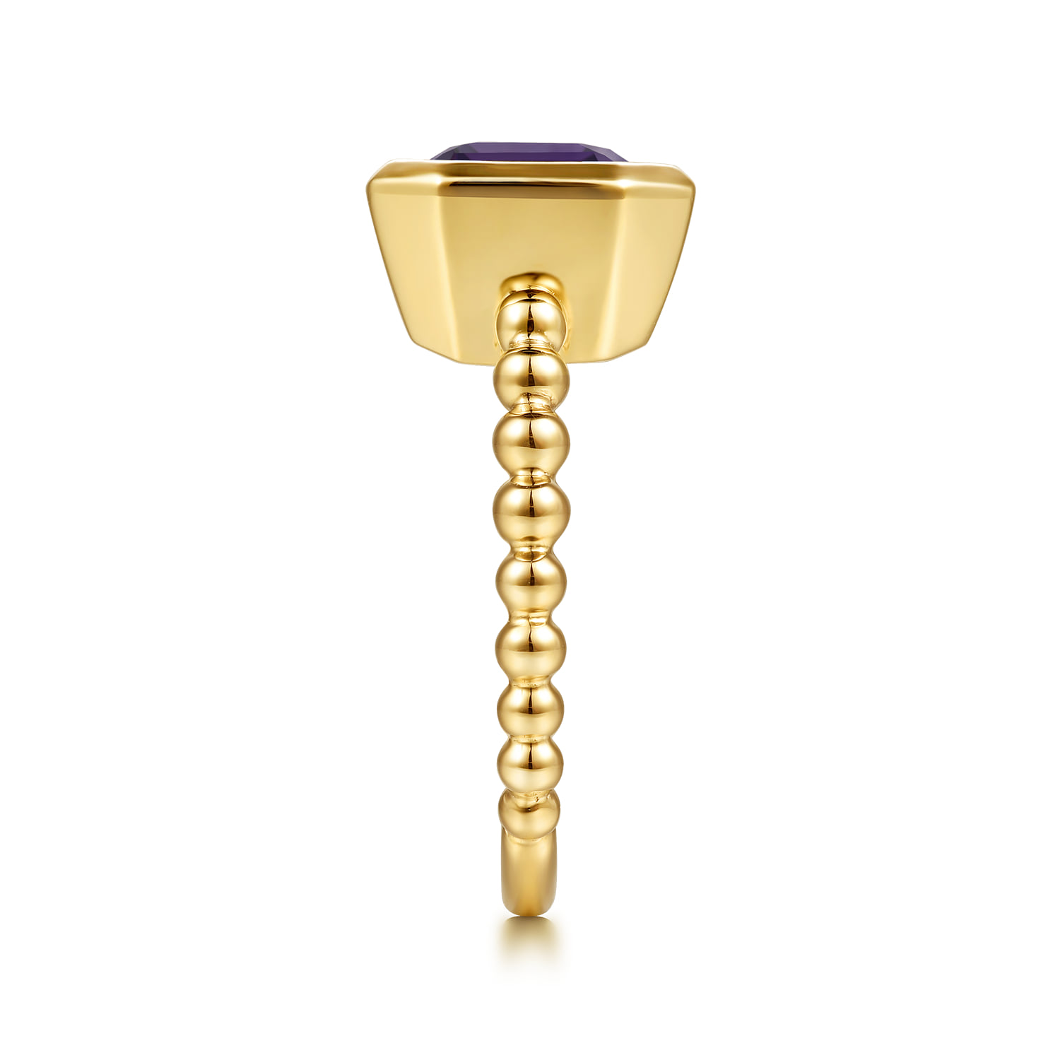 Bujukan and Amethyst Stackable Ring in 14K Yellow Gold, photograph 4
