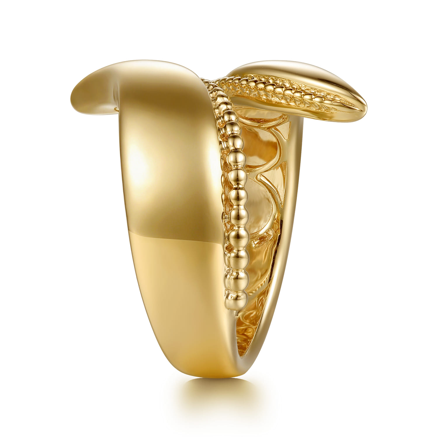 Bujukan Curved Bypass Ring in 14K Yellow Gold, photograph 4