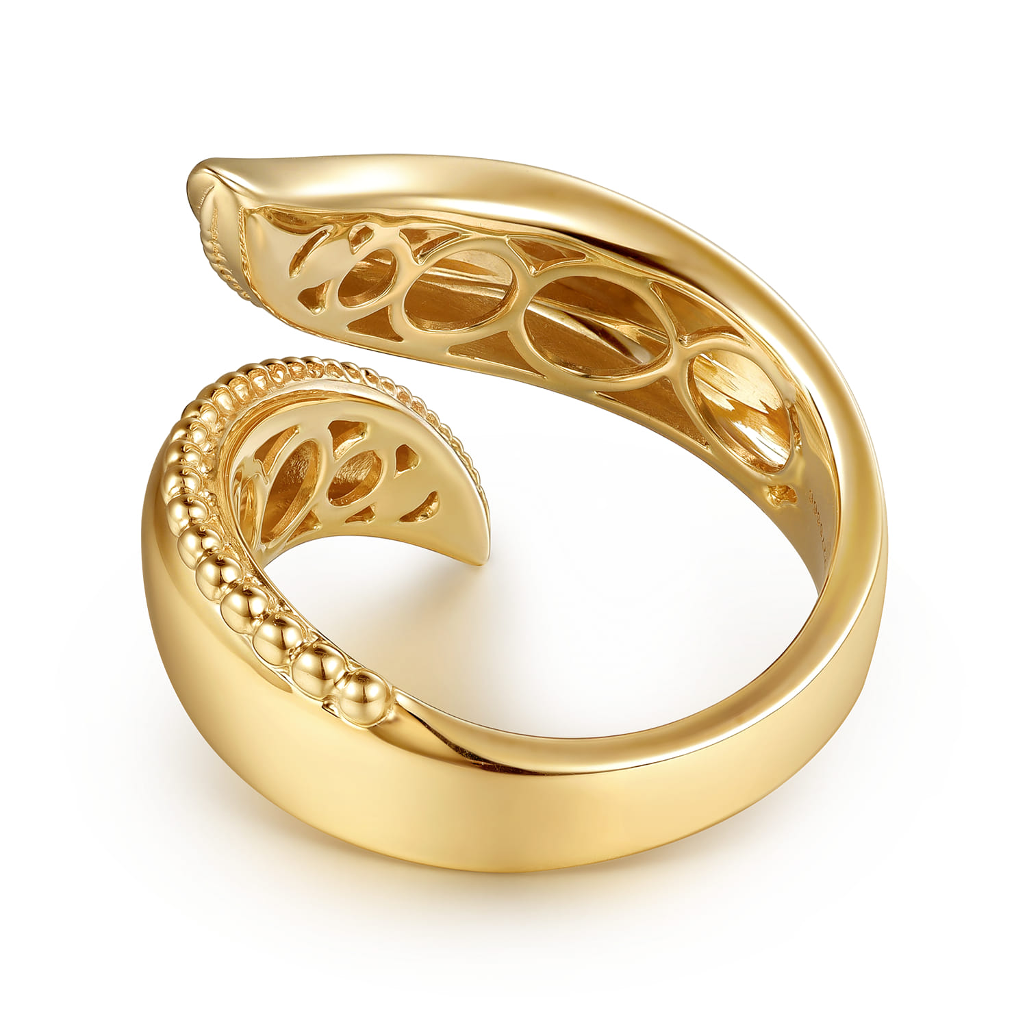 Bujukan Curved Bypass Ring in 14K Yellow Gold, photograph 5