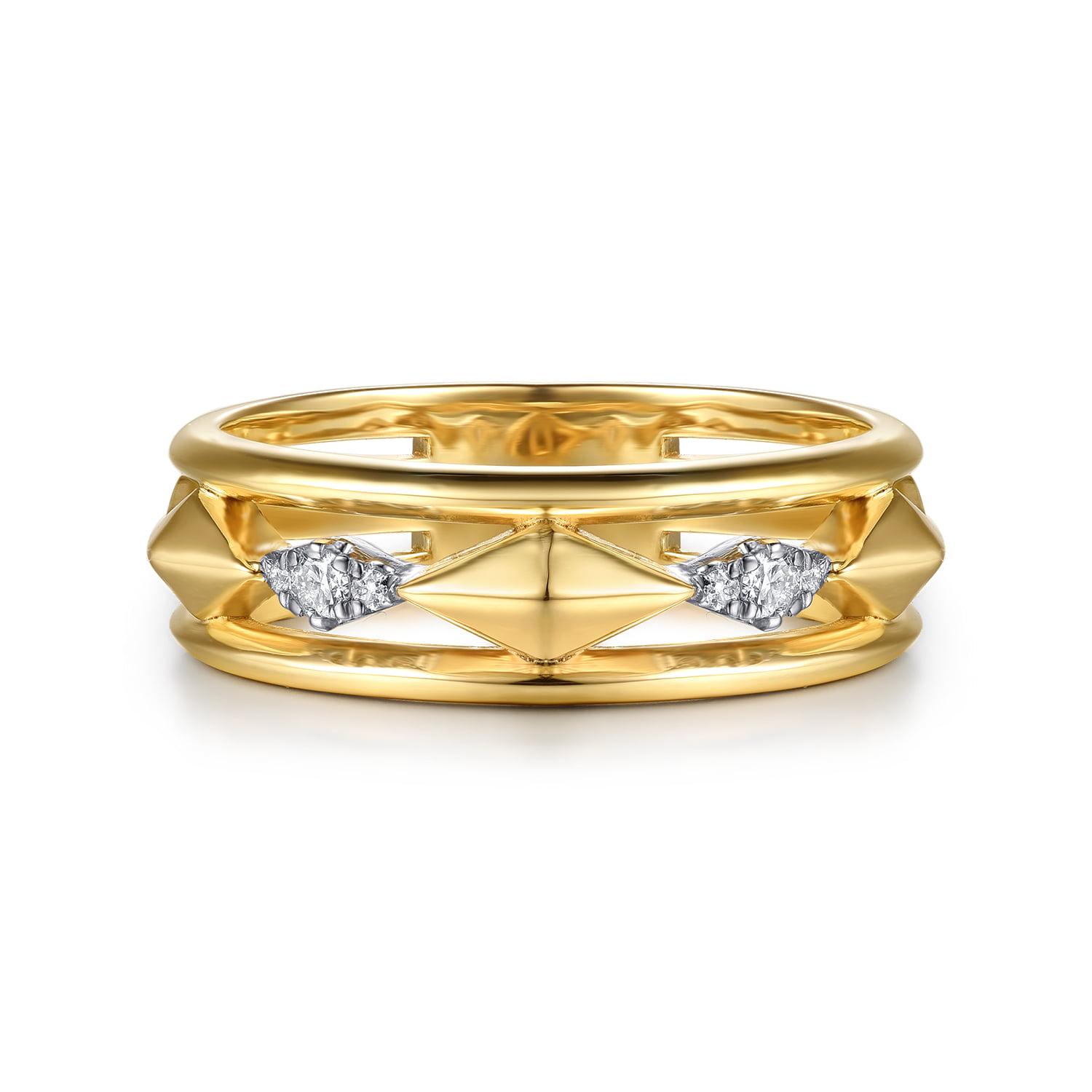 Graduating Diamond Kite Shape Easy Stackable Ring
