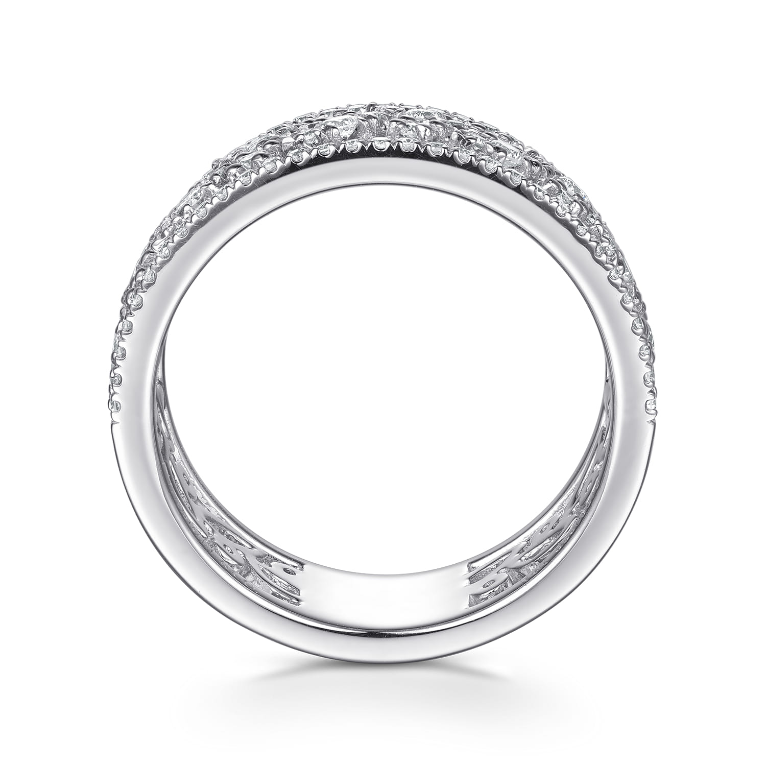 Diamond Easy Stackable Ring in 14K White Gold, photograph 2