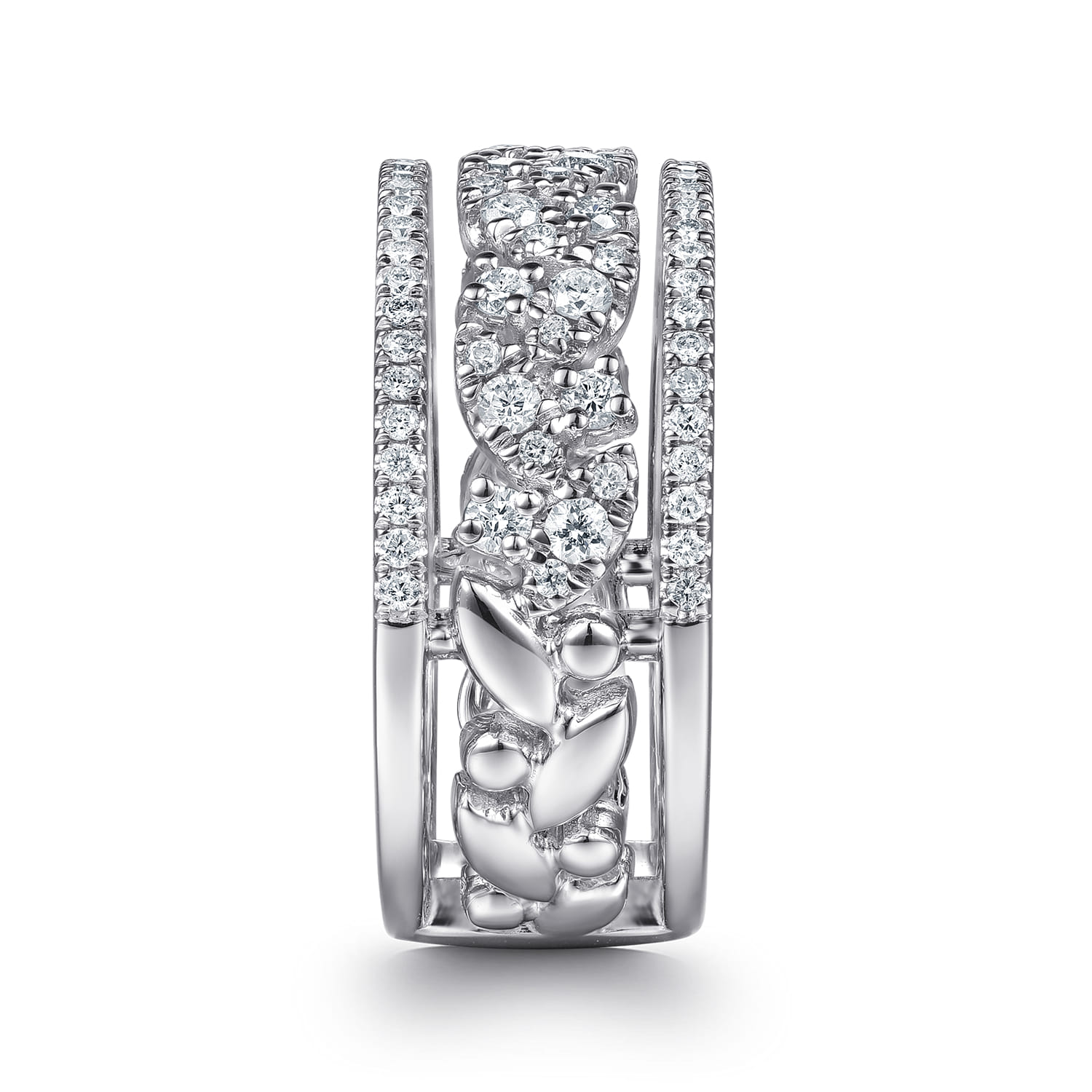 Diamond Easy Stackable Ring in 14K White Gold, photograph 4