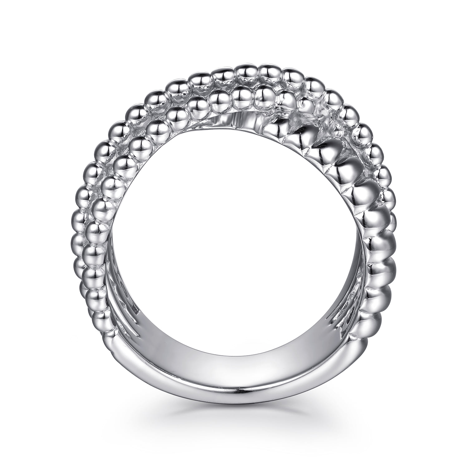 and Bujukan Beaded and Shrimp Criss Cross Ring in 14K Yellow Gold, photograph 2