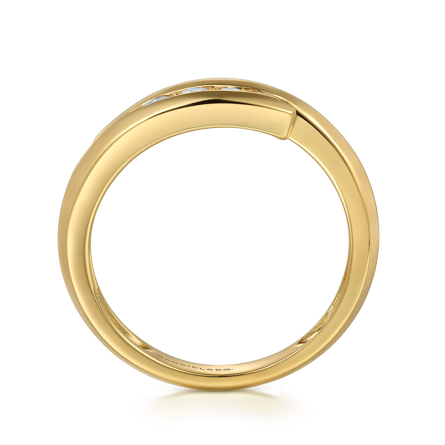 White Sapphire Ladies Ring in 14K Yellow Gold, photograph 2