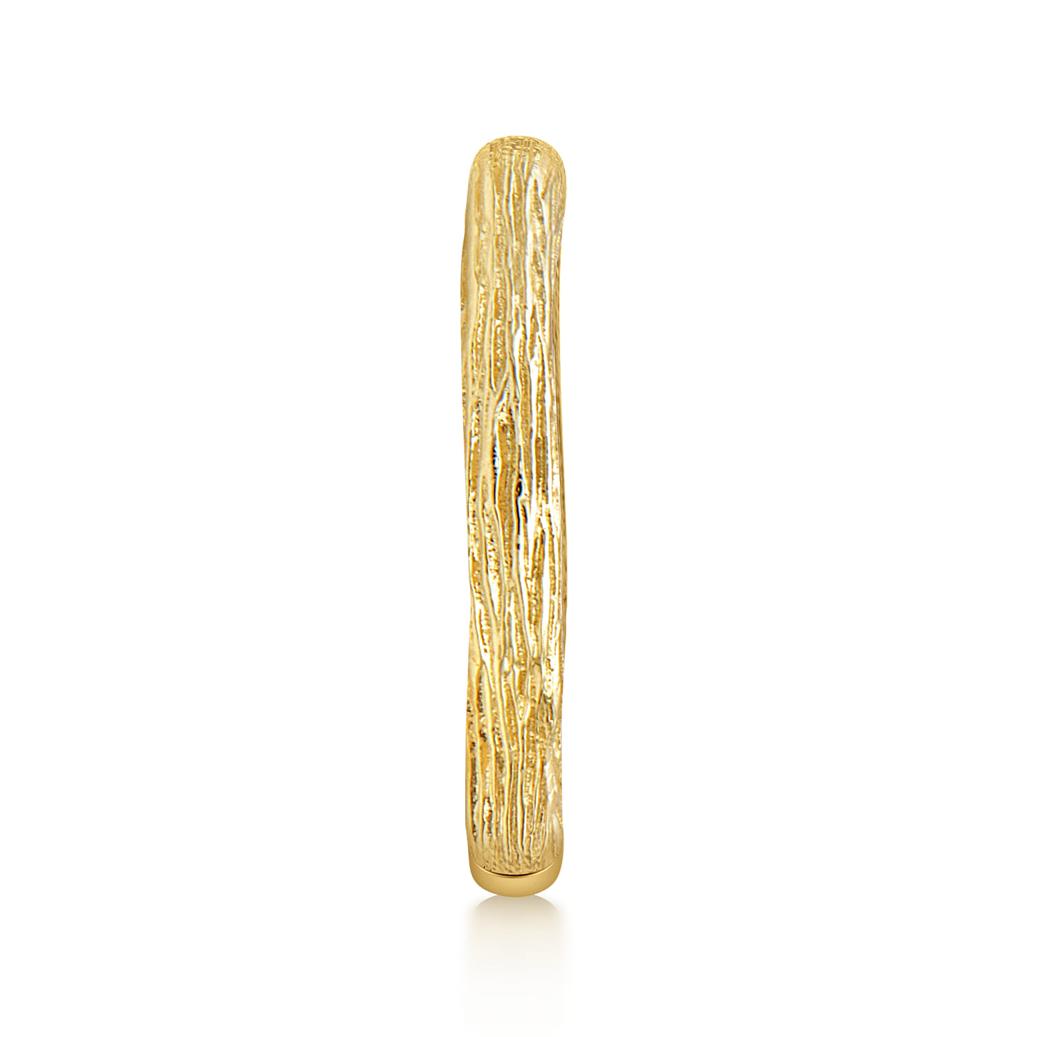 Brushed Textured Stackable Ring in 14K Yellow Gold, photograph 4