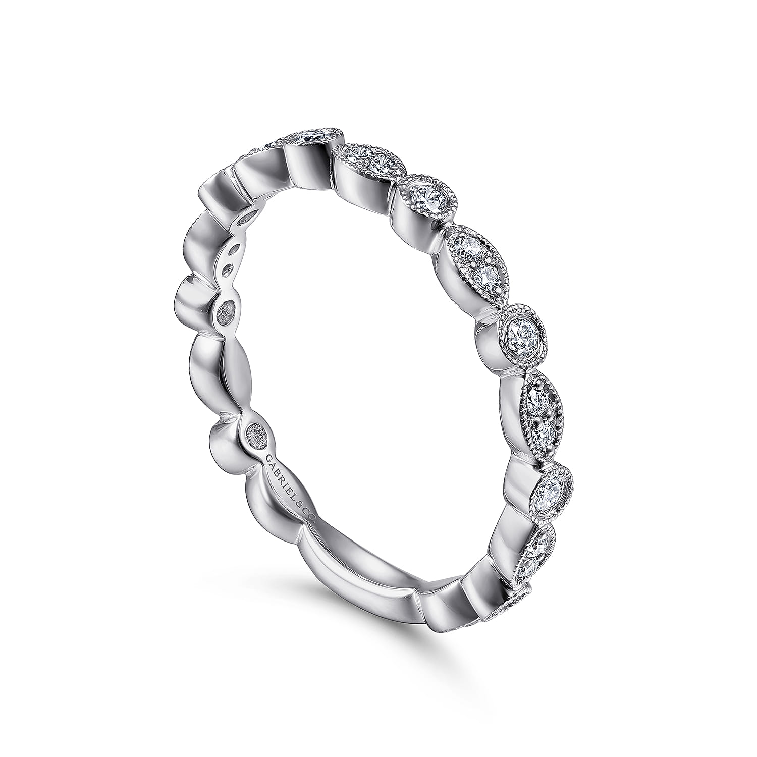 Stackable Ring Diamond 0.25ct in 14K White Gold, photograph 3