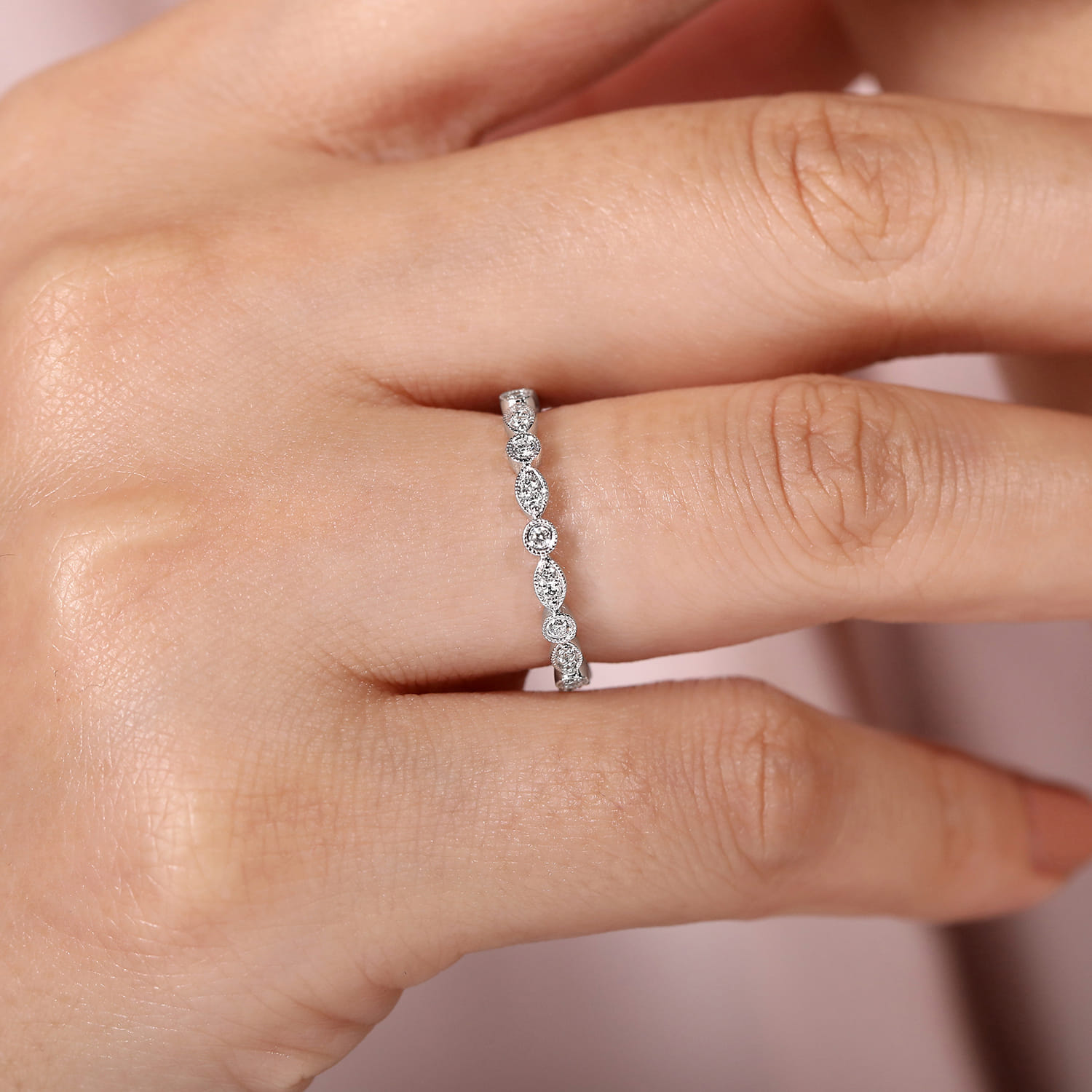 Stackable Ring Diamond 0.25ct in 14K White Gold, photograph 5