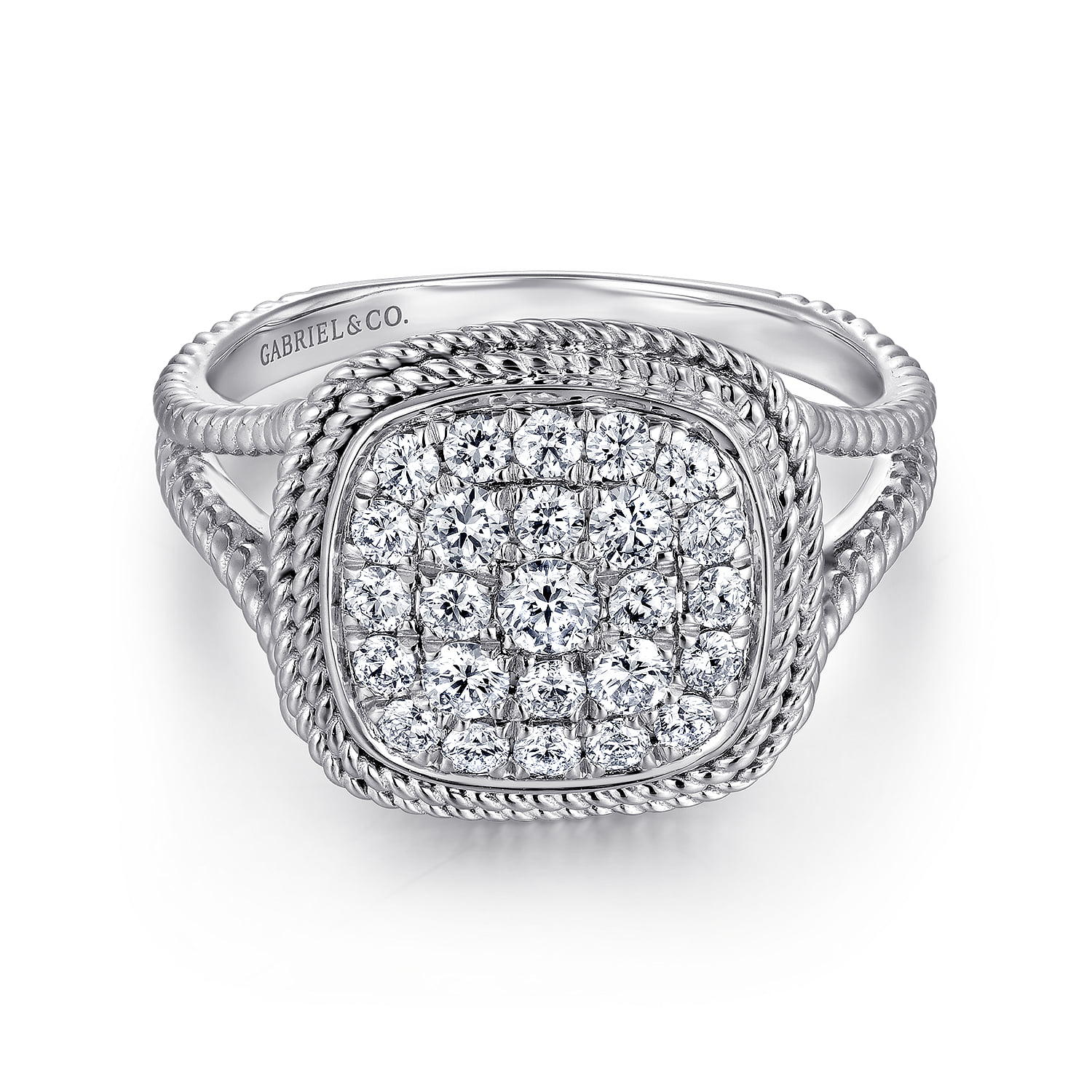 Diamond Pave Split Foundation Ring