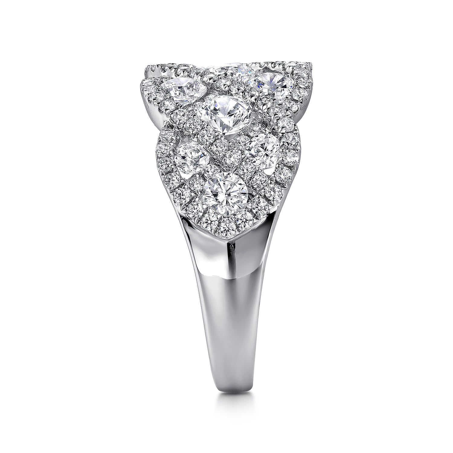 Woven Diamond Statement Ring in 14K White Gold, photograph 4