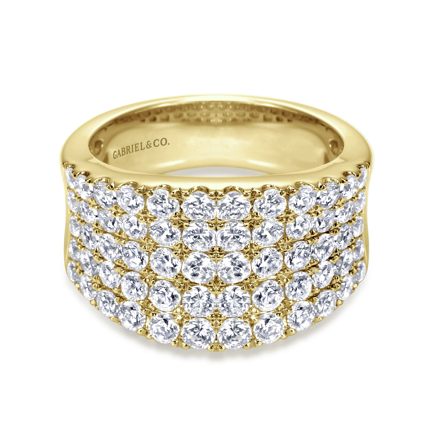 Wide Band Pave Diamond Ring