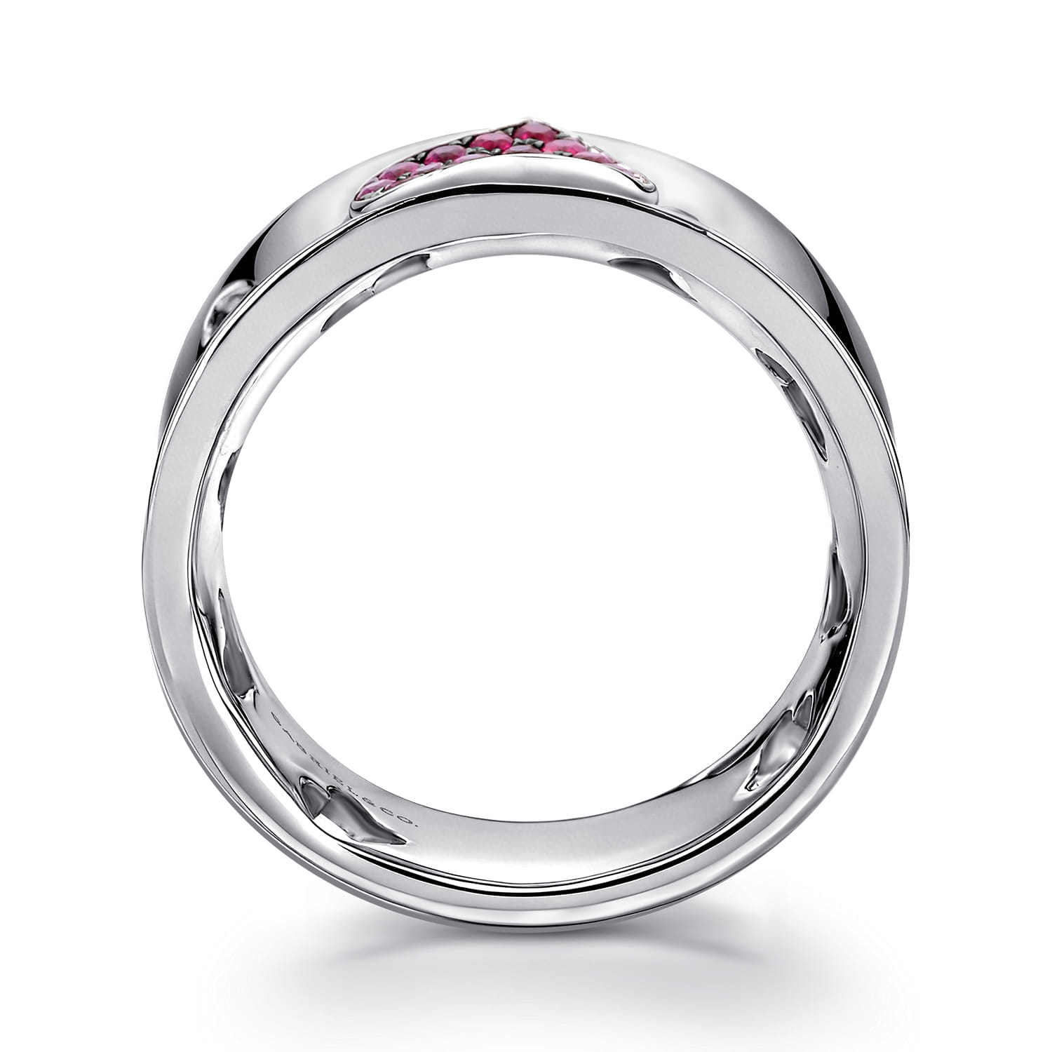 Heart Ruby Ladies Ring in Sterling Silver, photograph 2